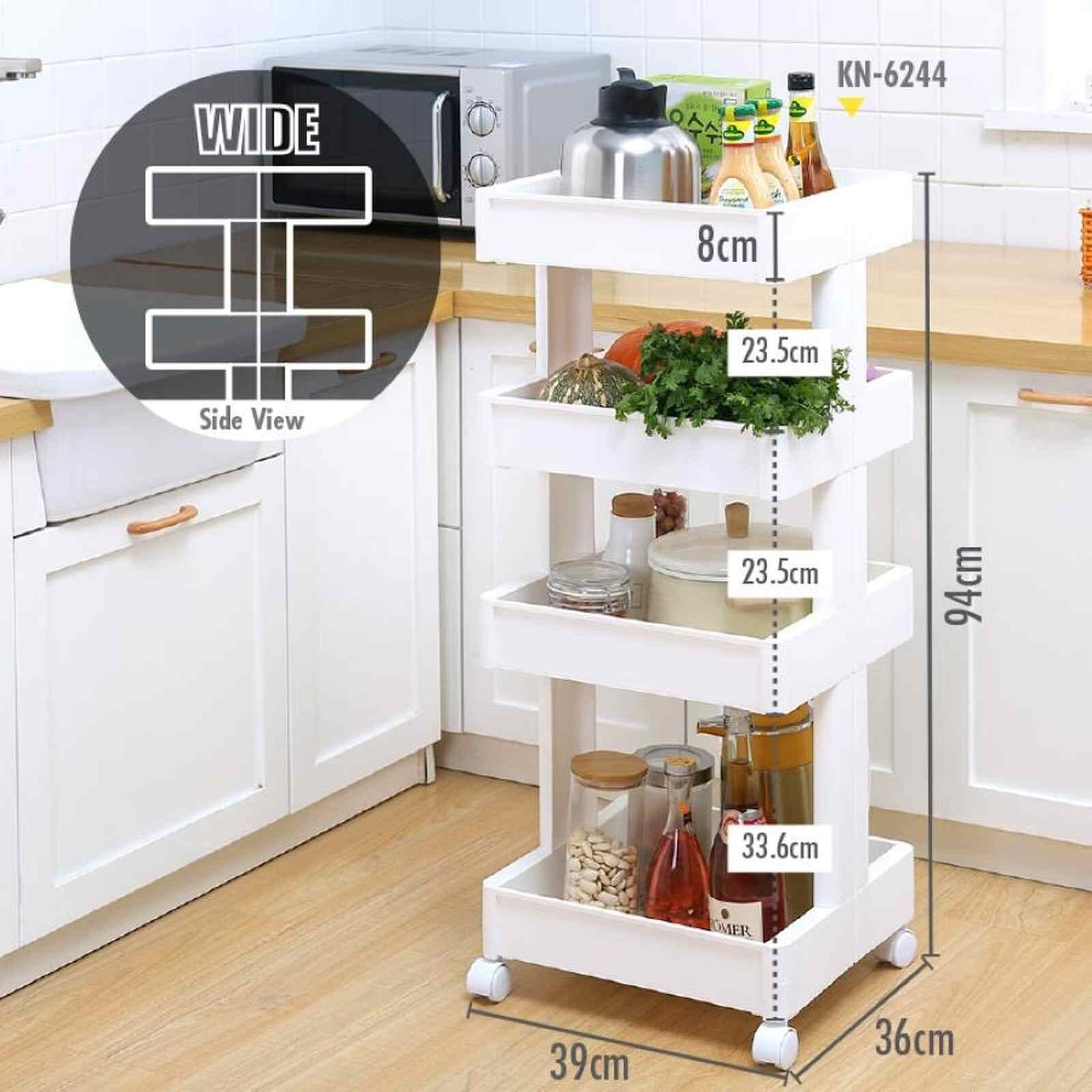 HOUZE 3 Tier Storage Wagon (wide) KN-6243-WHITE-image 7