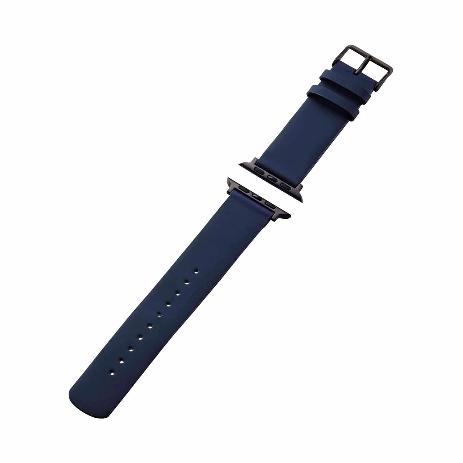 ELECOM Soft Leather Apple Watch Band 49/45/44/42mm (navy) AW-45BDLNV-image 1