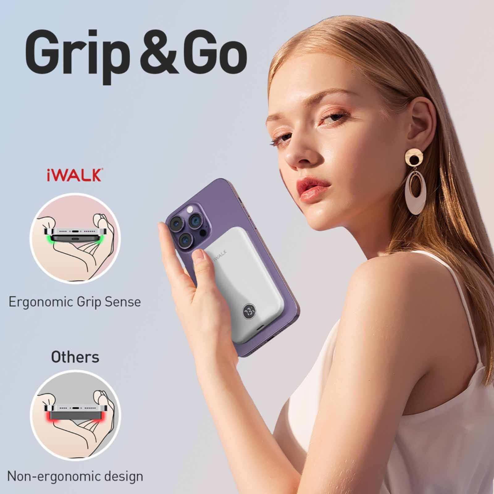 IWALK Powergrip Slim Magnetic Wireless Powerbank 5000mah For Iphone White MXB008-002A-image 6