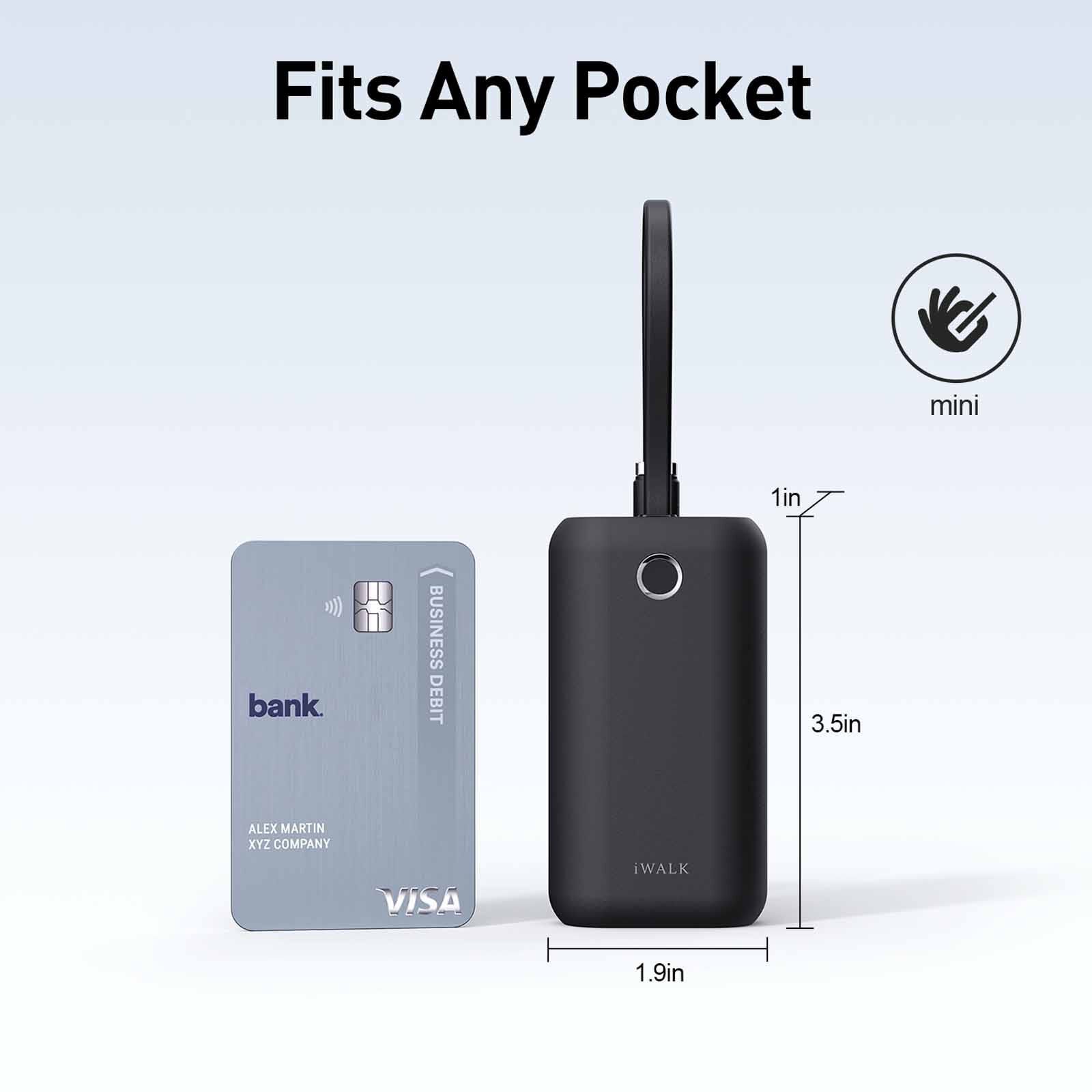 IWALK Powermini Built-in Cable, 22.5w Usb-c Fast Charging Powerbank (10,000mah) Black UBP001-001A-image 10