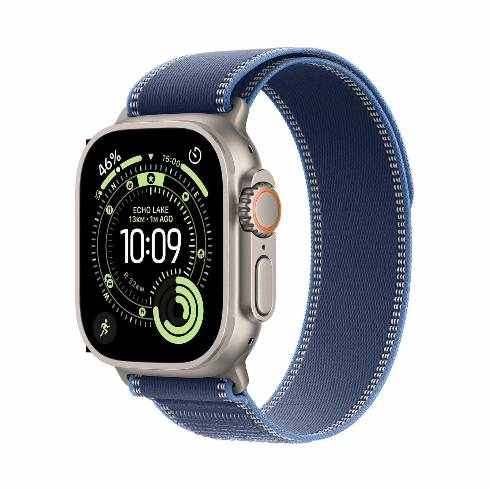 APPLE Watch Ultra 3 Gps + Cellular 49mm Natural Titanium Case With Blue/bright Blue Trail Loop - S/m MEWR4X/A
