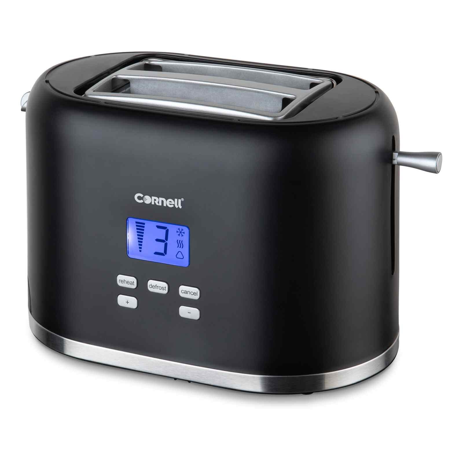 CORNELL Digital Pop-up Toaster With Cover - Black CTSDC2800BK
