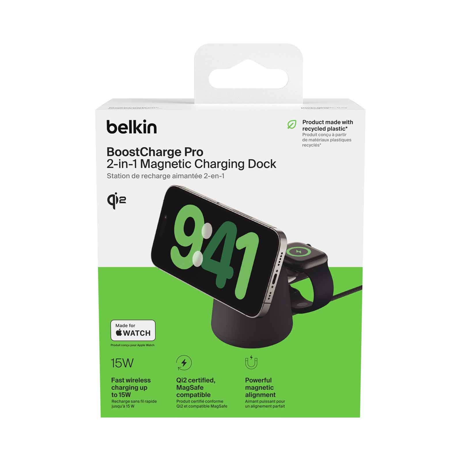 BELKIN Qi2 2/1 Wireless Charging Dock Charcoal Mass Non-psu WIZ027BTH36-image 3