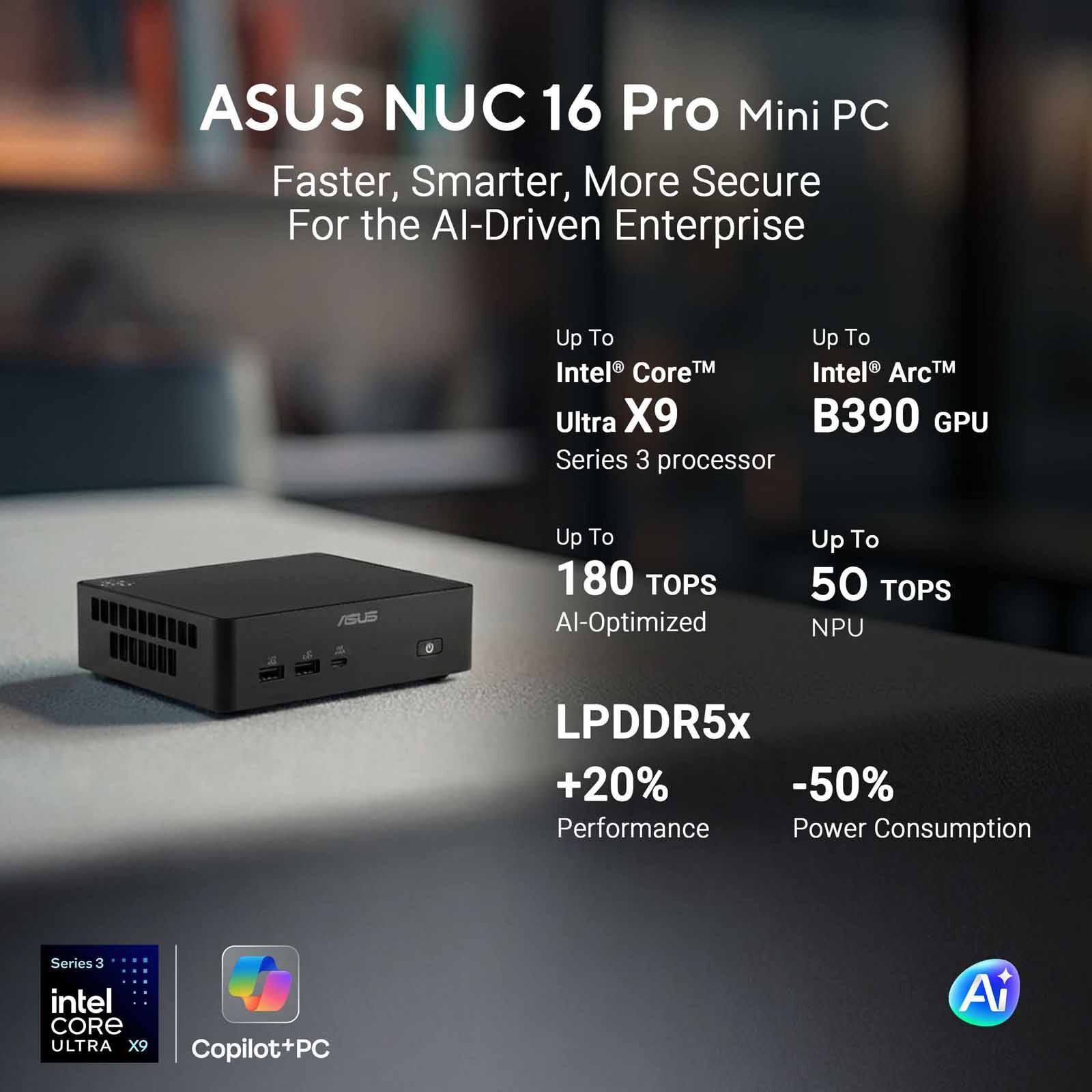 ASUS Nuc 16 Pro X9-388h 64gb 1tb Ssd Win 11 Pro Intel Arc B390 Graphics Black RNUC16GDKX96D4N3-image 18