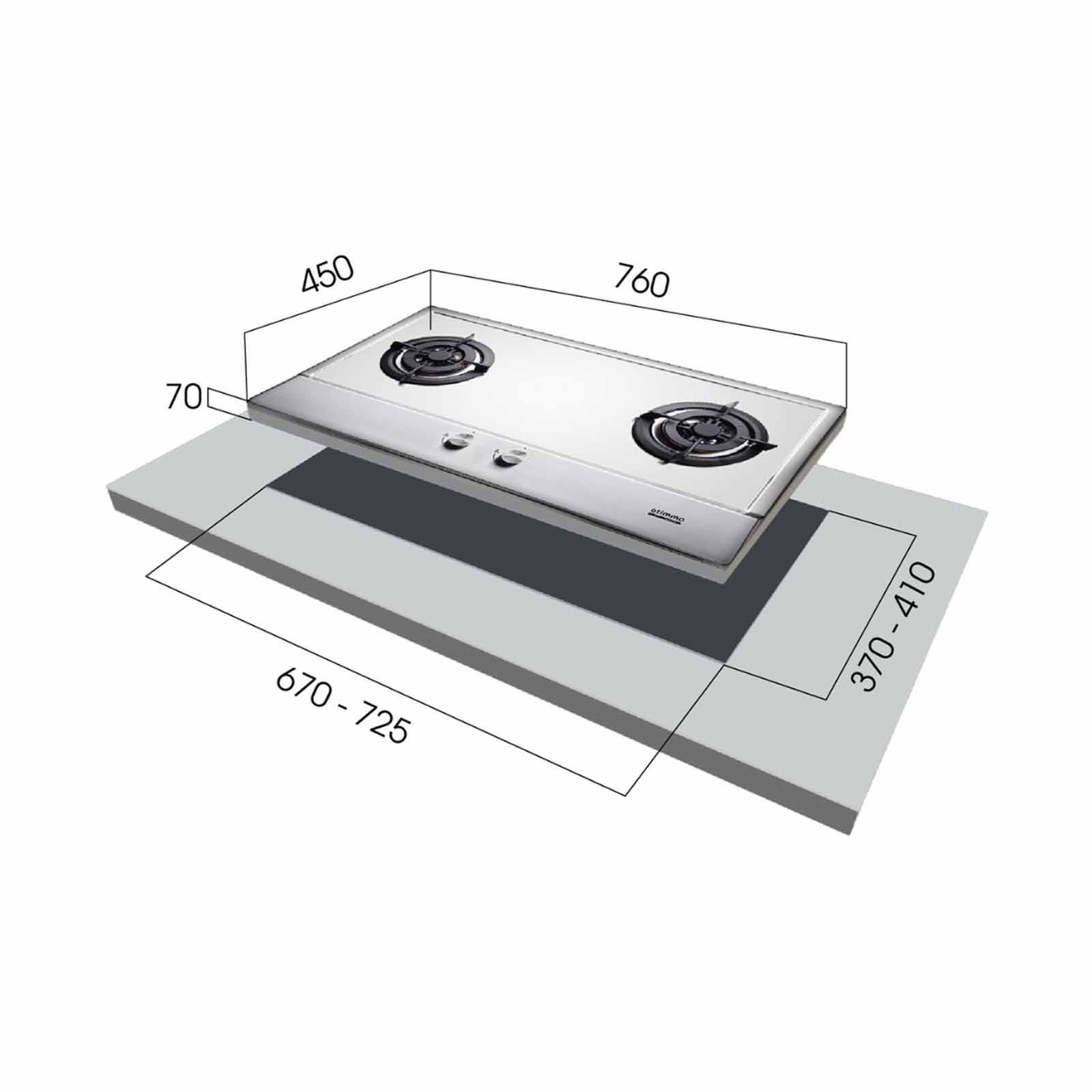 OTIMMO Stainless Steel Gas Hob (80cm) (tg/pub) (exclude Installation) EBH3280E TG-image 2