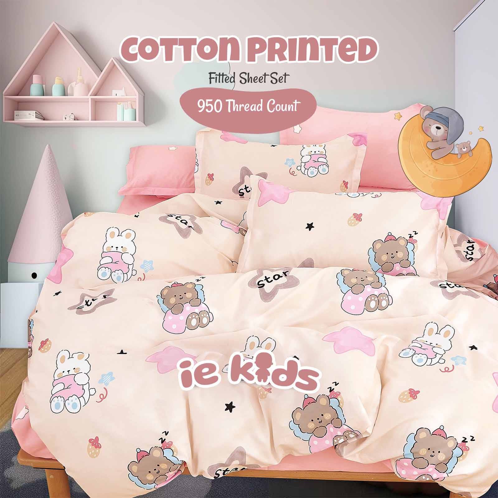 IE KIDS Ie Kids I 100% Cotton Printed I Fitted Sheet Set I Cuddle Friend Single Fitted Sheet ( Oe ) 7498 I S I FS I CUDDLE FRIENDS-image 1