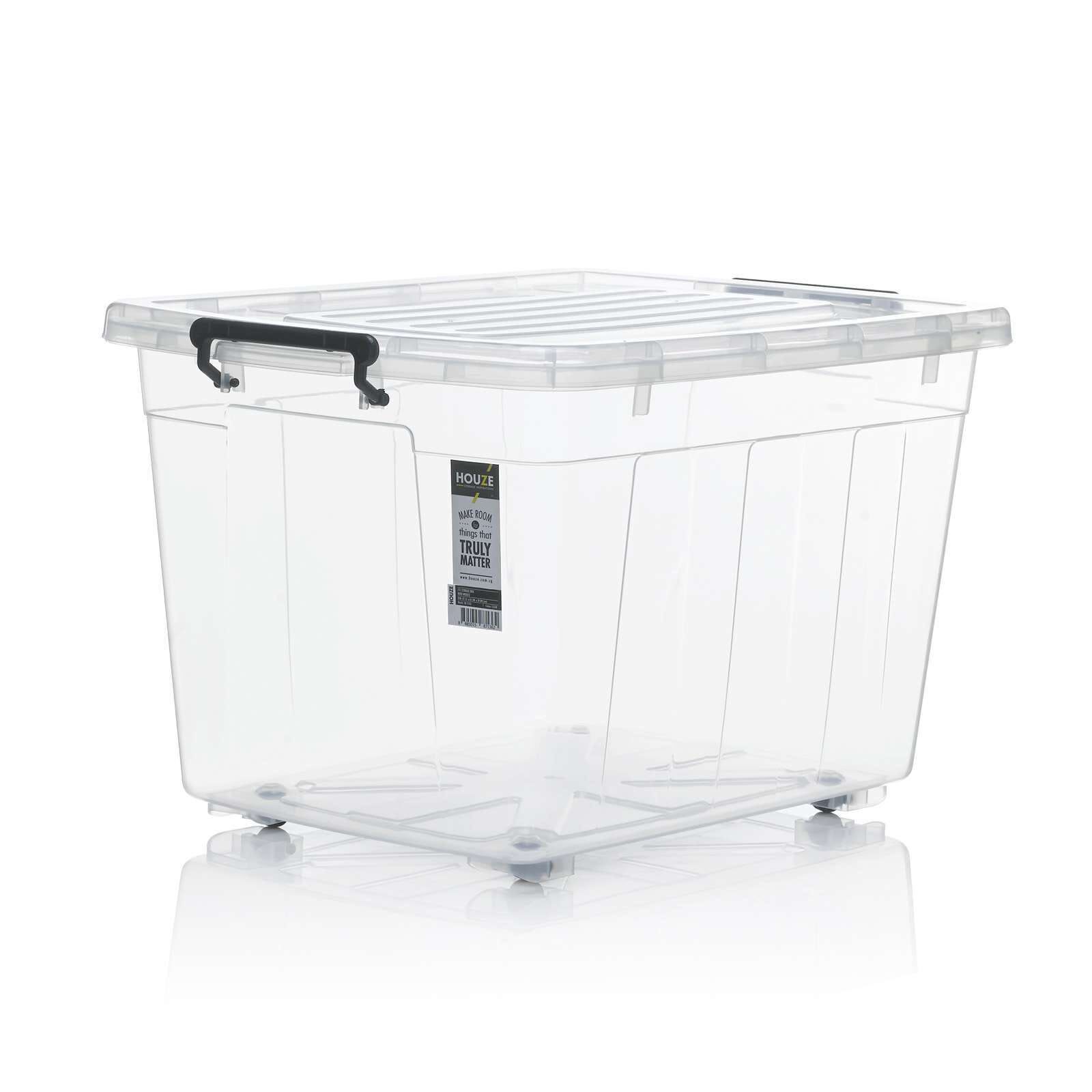 HOUZE 77l Storage Box With Wheels SB-1103-CLEAR-image 2