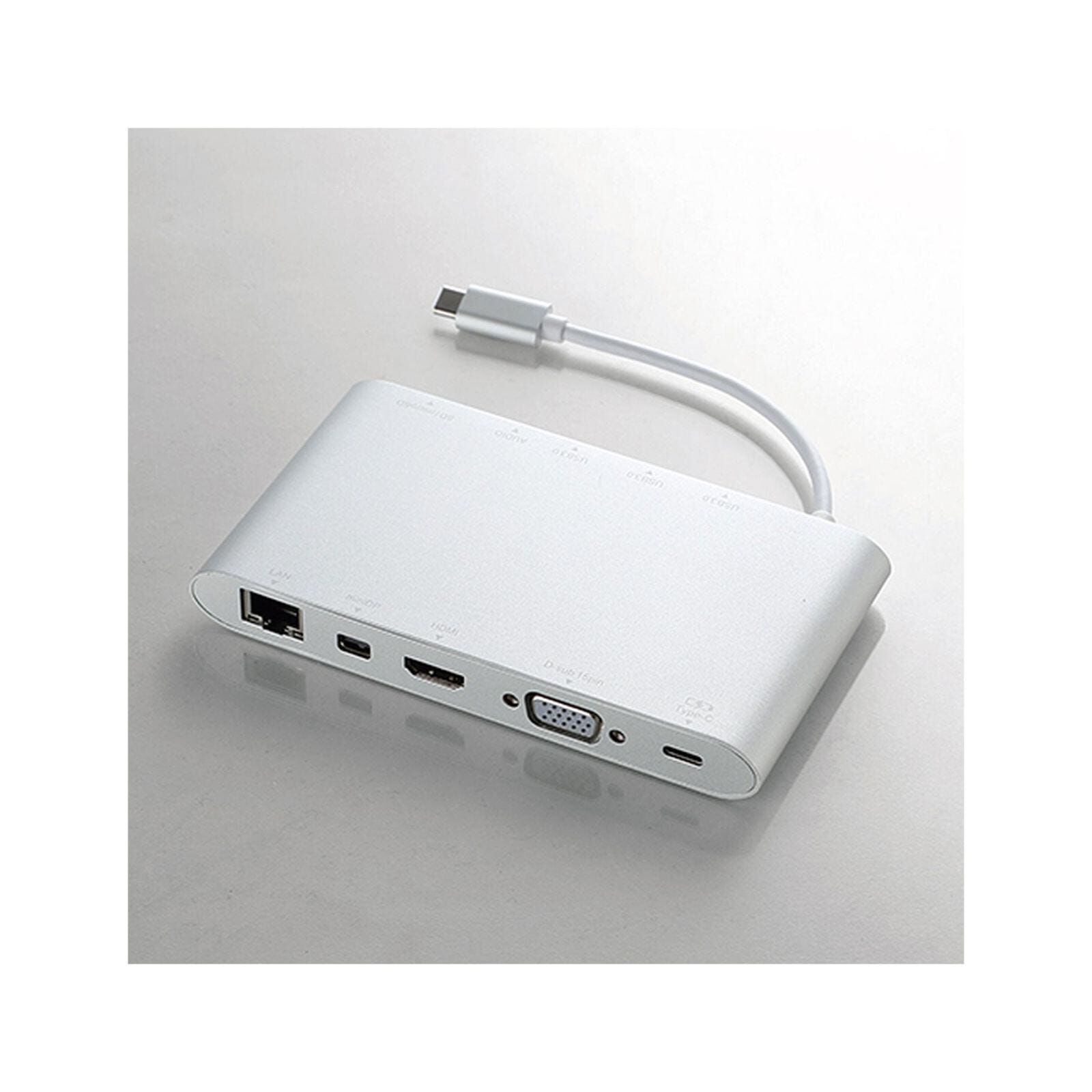 ELECOM Type C Docking Station Usb3.0 3 Port/hdmi/vga/lan Adapter DST-C01SV-image null