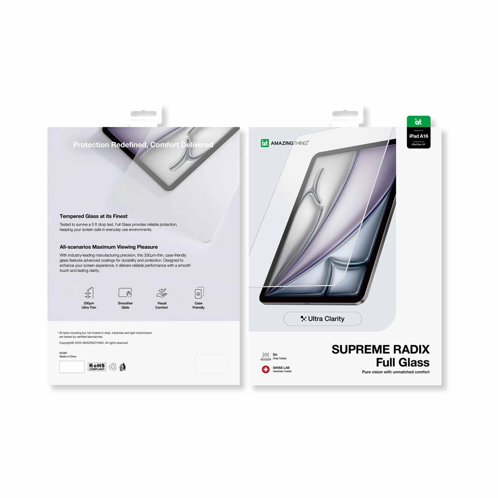 AMAZINGTHI Ipad 11th (a16) / 10th Radix Clear Glass - Clear IPADGEN11GLA-image 4
