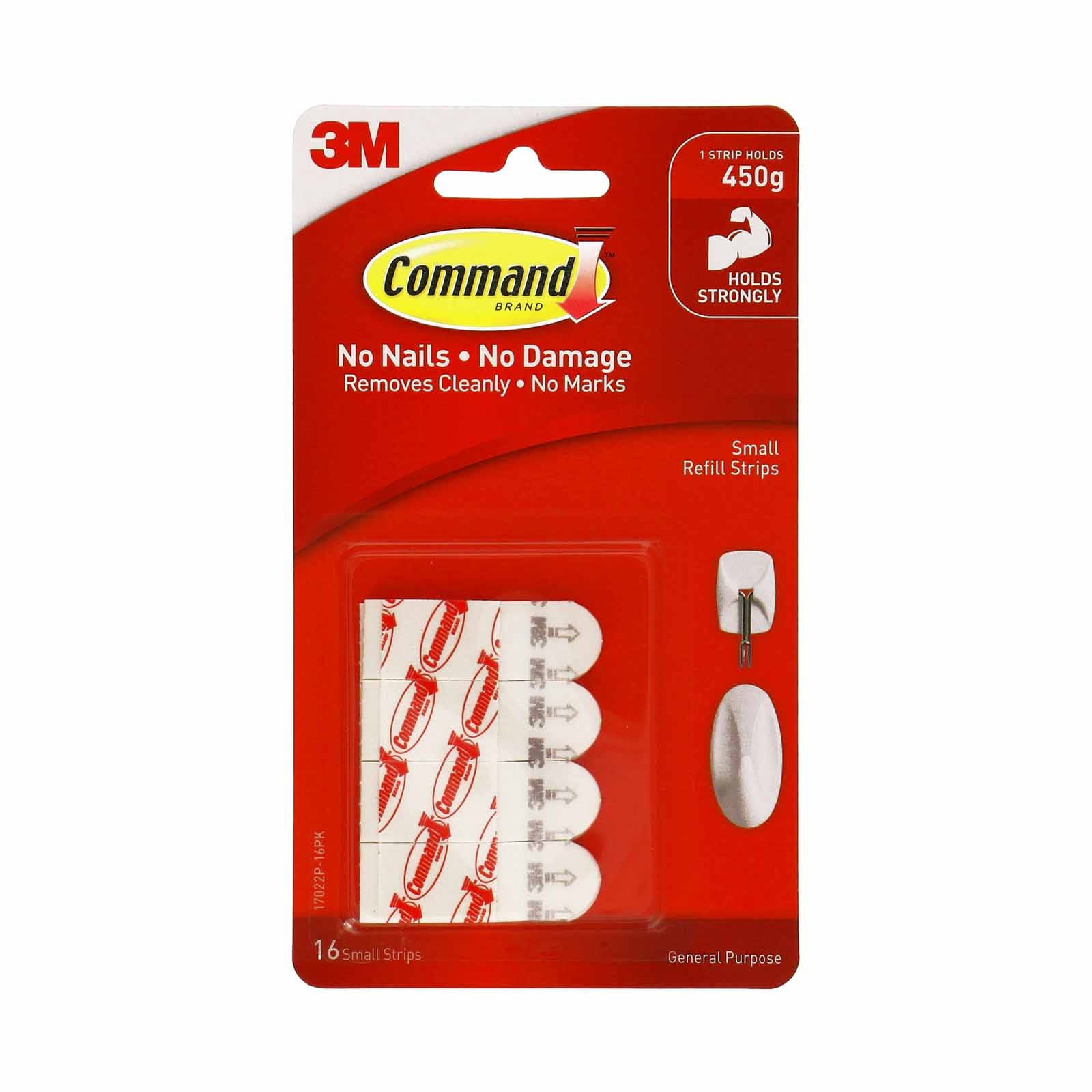 3M COMMAND Small Refill Strips 17022P-16PK