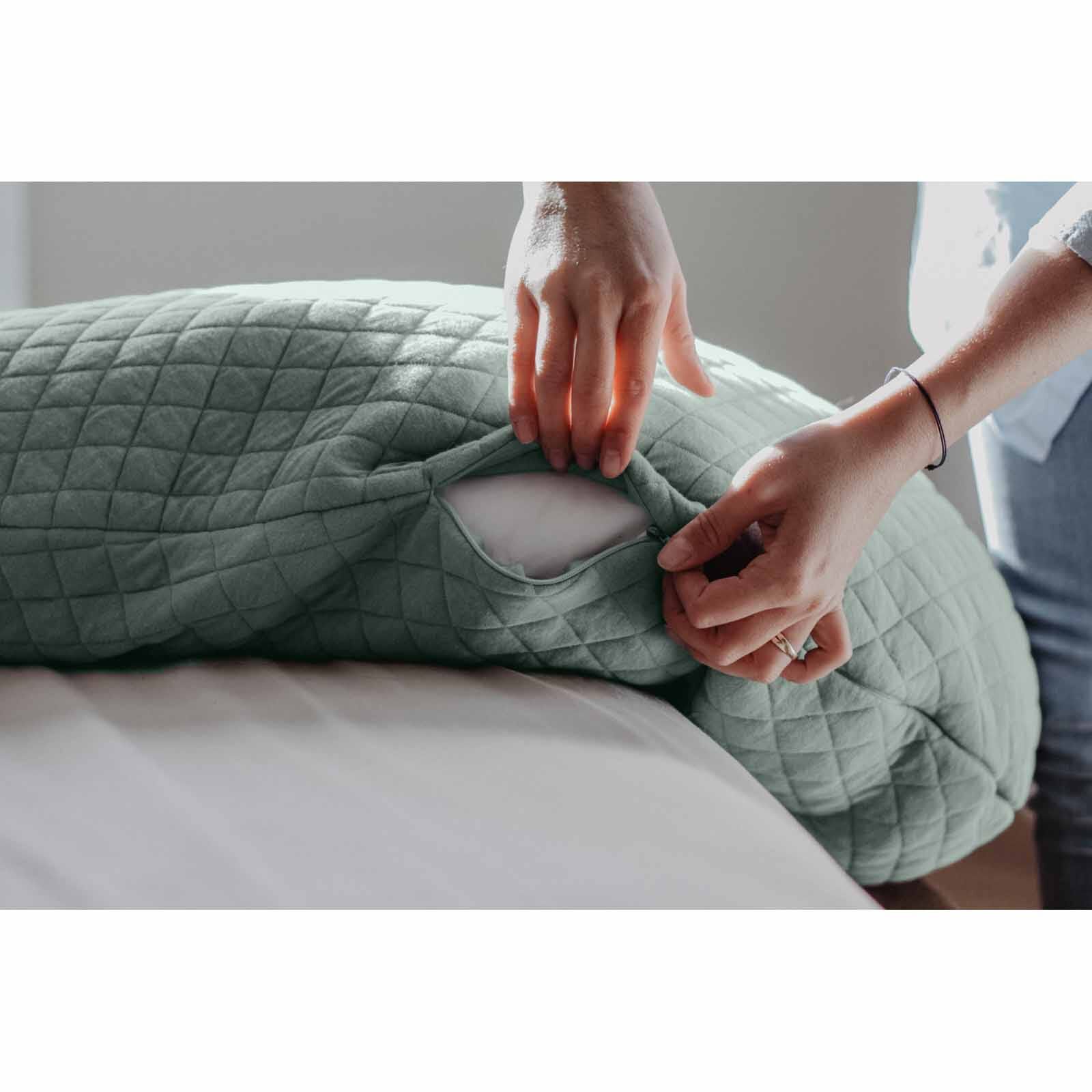 BEABA Maternity & Nursing Pillow - Print Jersey Sage Green (online) BIG FLOPSY-image 5