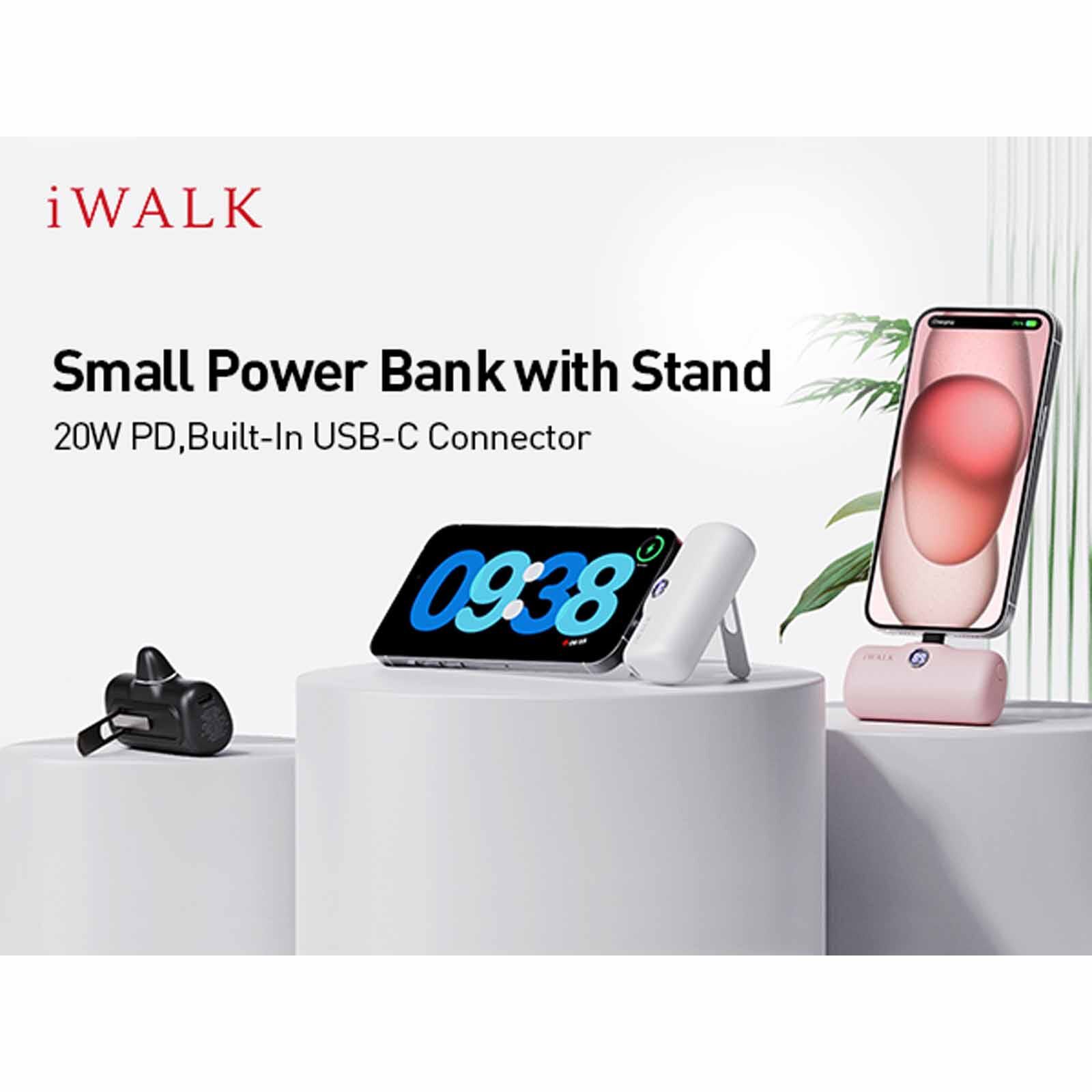 IWALK Linkpod Style Powerbank W/foldable Stand (5000mah) Type-c White LPS001C-002A-image 5