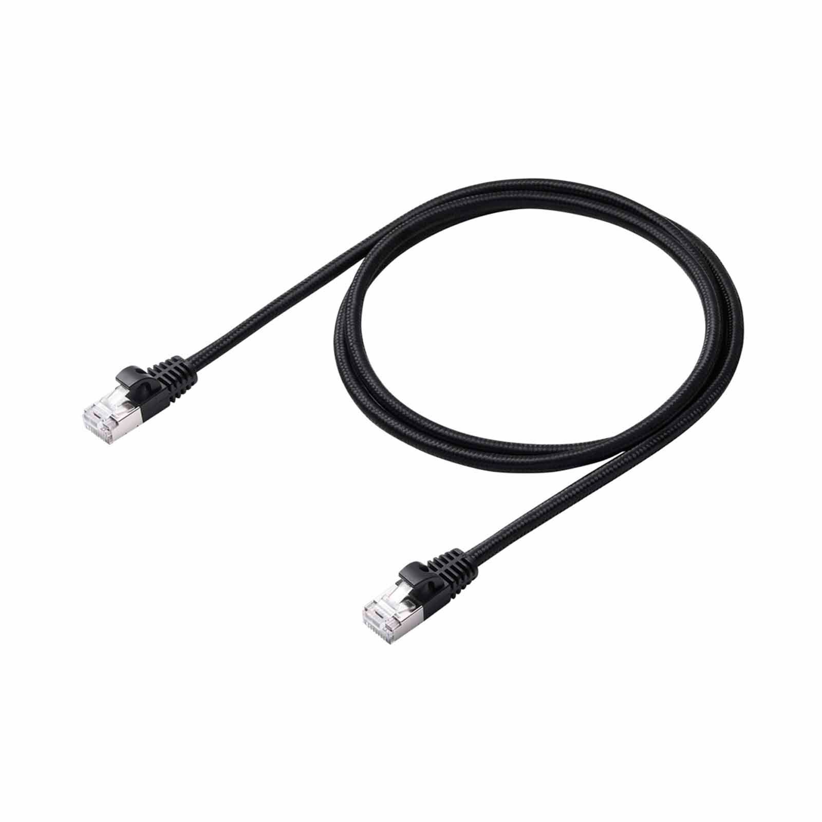 ELECOM Cat 7 Lan Cable Mesh 1m - Black LD-TWSM/BK10-image 2