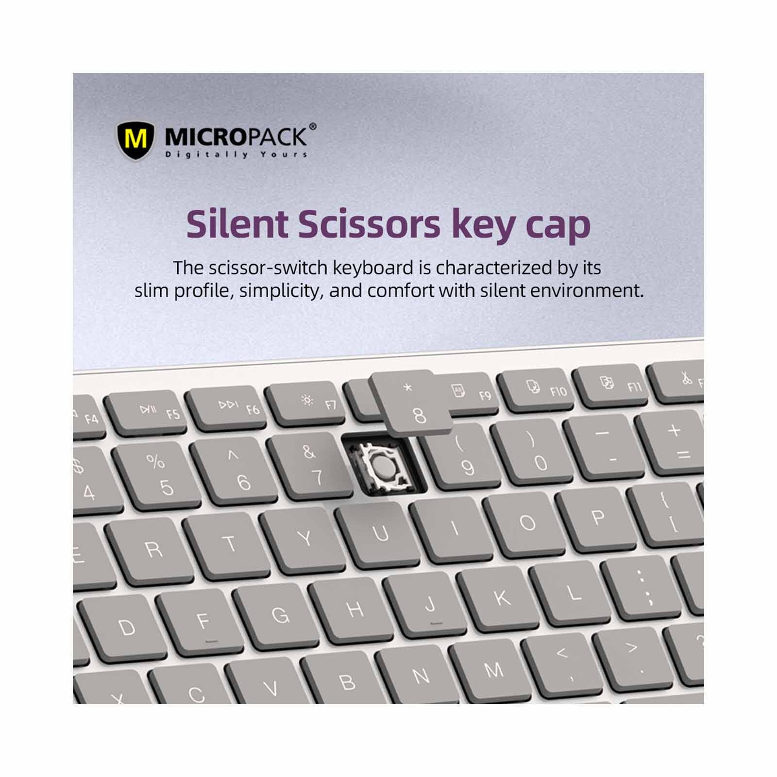 MICROPACK Lifestyle 2.4g + Bluetooth Rechargeable Wireless Keyboard - Grey K-310W-GY-image 5