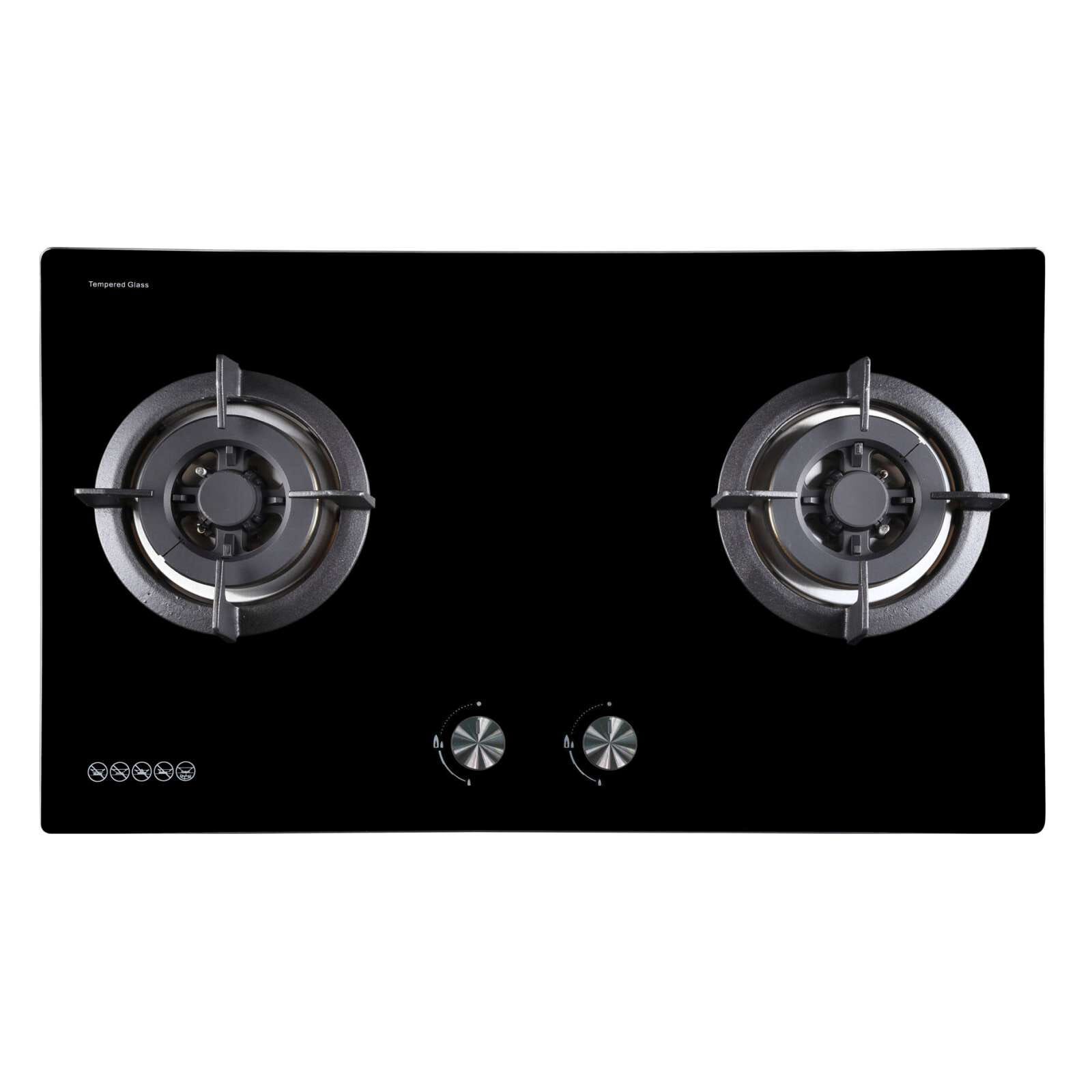 ARISTON 2 Gas Burner Glass Hob (76cm) (exclude Installation) TH 721 D22 B/LPG-image 1