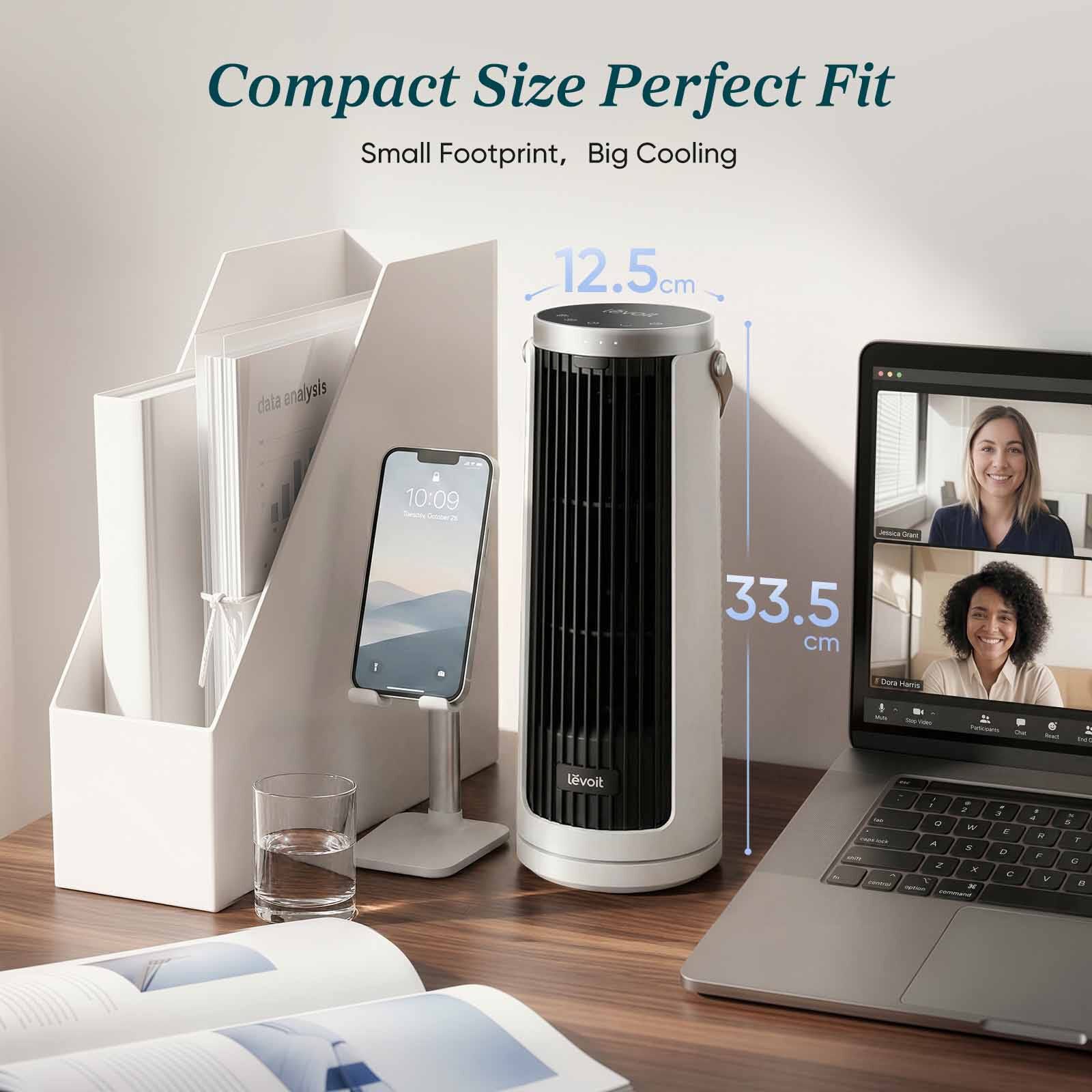 LEVOIT Windi Mini Tower Fan -white LV-MINIWINDI-WH-image 3