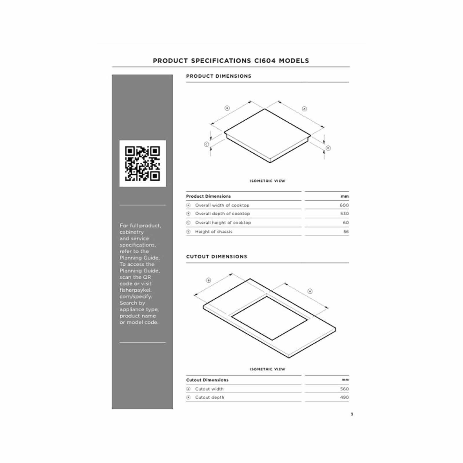 FISHER & P 60cm 4 Zone Induction Cooktop (series 5) (exclude Installation) CI604ZCTPB2-image 3