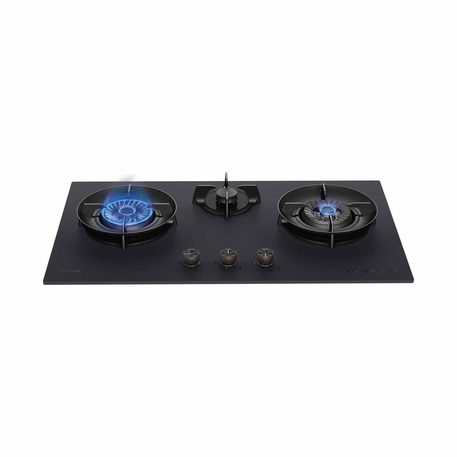 FUJIOH (70cm) 2-burners Gas Hob (black Glass) - Pub (exclude Installation) FH-GS6827 GLBK TG-image 5