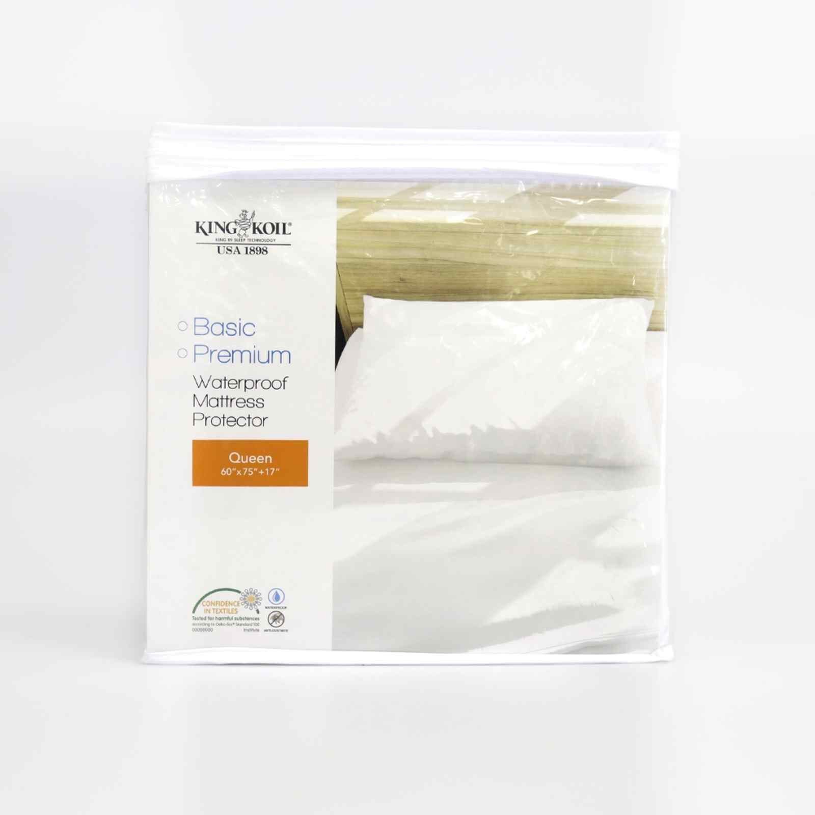 KINGKOIL Basic Waterproof Mattress Protector, Single Size Fitted BASIC WATERPROOF MATTRESS PROTECTOR-image 1