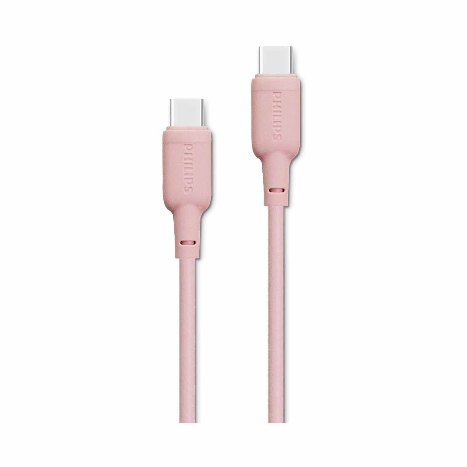 PHILIPS 100 W Usb-c To Usb-c Cable 1.2 M Pink DLC6541CP/00-image 1