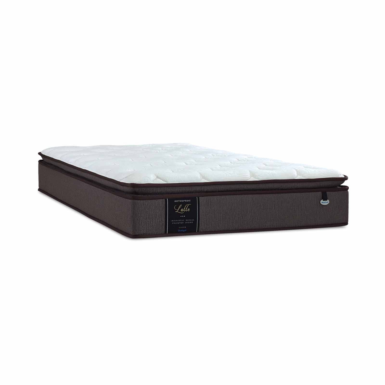 MAXCOIL Super Single Size Mattress + Bedframe LATTE-image 3