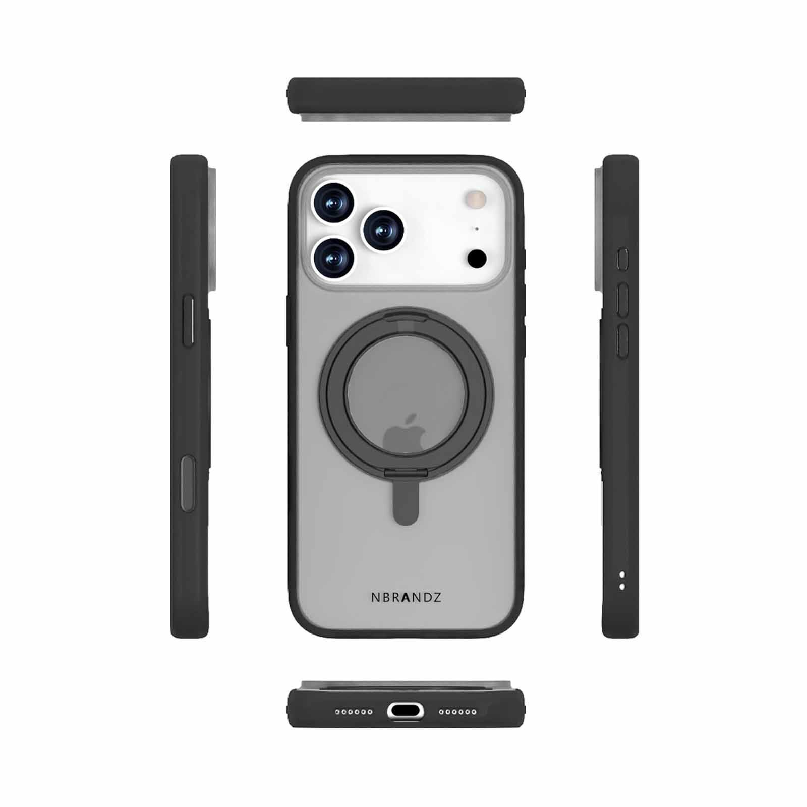 N.BRANDZ Mag360 Touch 360 Rotation Protective Case For Iphone 17 Pro Max-mattblack N-MAG360-IP17PM-MB-image 1