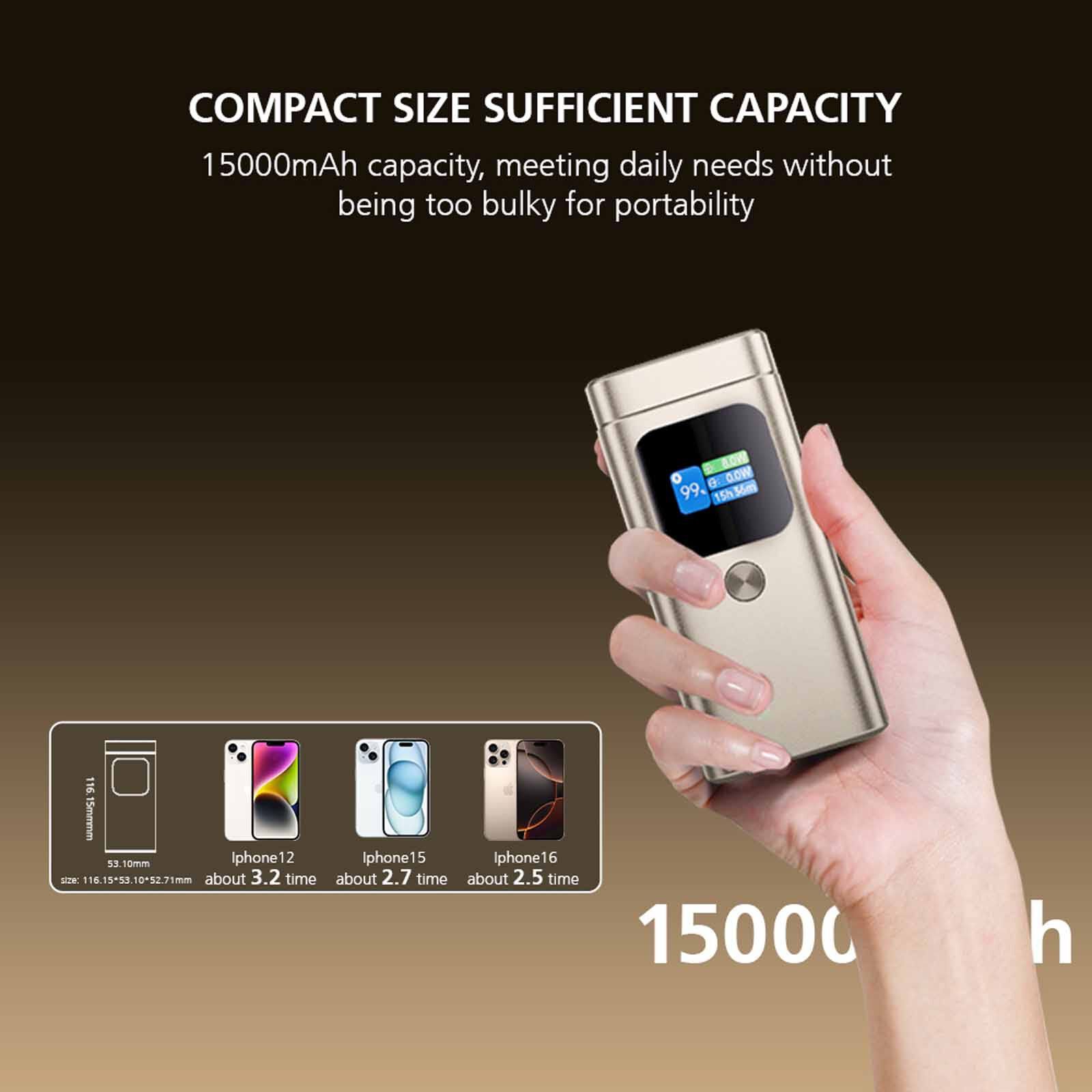 MICROPACK 4 In 1 Pd Fast Charging Magnetic Wireless Powerbank - Titanium Gold WPB-2100-TI-image 7