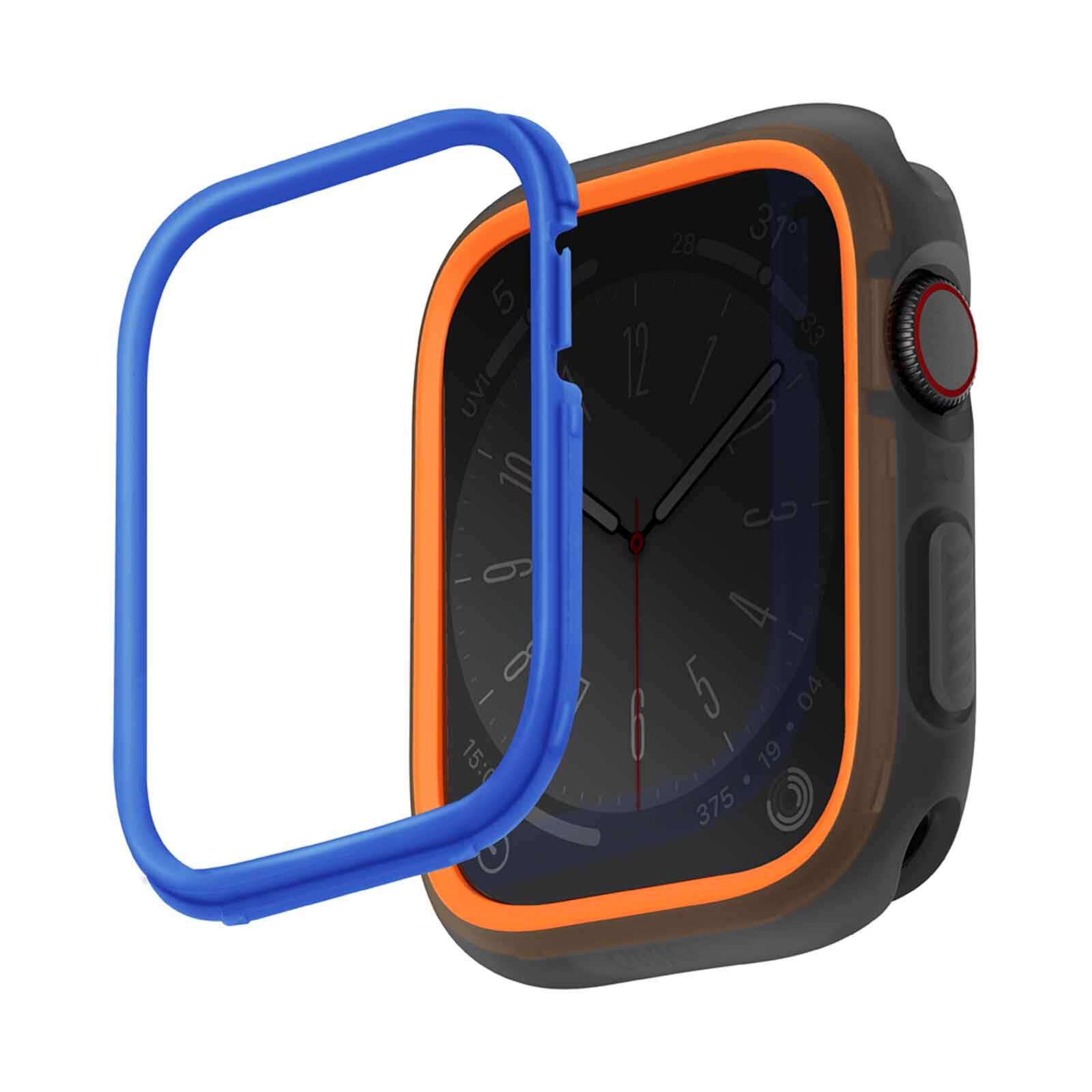 UNIQ Moduo Apple Watch Case With Interchangeable Pc Bezel 45/44mm - Smoke (orange/blue) UNIQ-45MM-MDSORGBLU-image 2