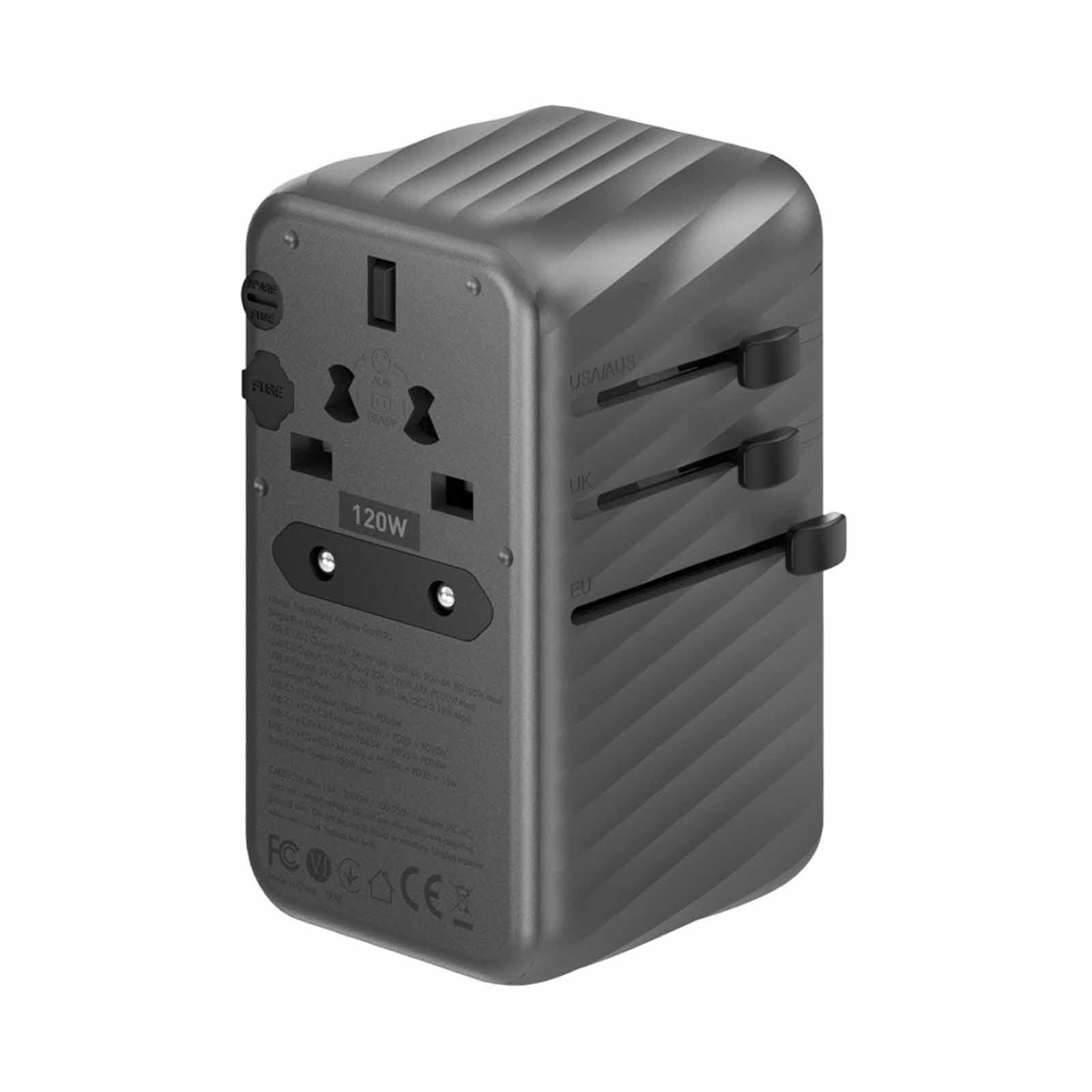 ENERGEA Travelworld Adapter Gan120, 1a3c 120w - Gunmetal TWA-GAN120-GUN-image 2