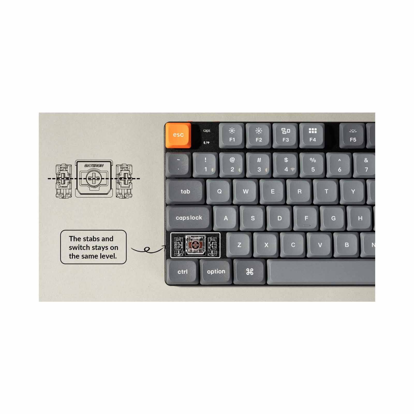 KEYCHRON Keychron K13 Max 80% +numpad 90 Key, Black, Red Switch, Rgb Hot-swap Gateron Low Profile KYCN-K13M-H1-image 2