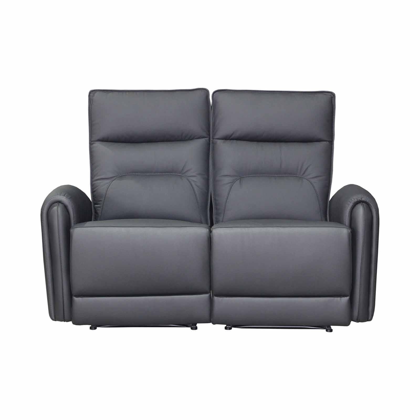 SOLOTTI 2rr-m Seater (hl) Black Half Leather Sofa RONICA-image 1