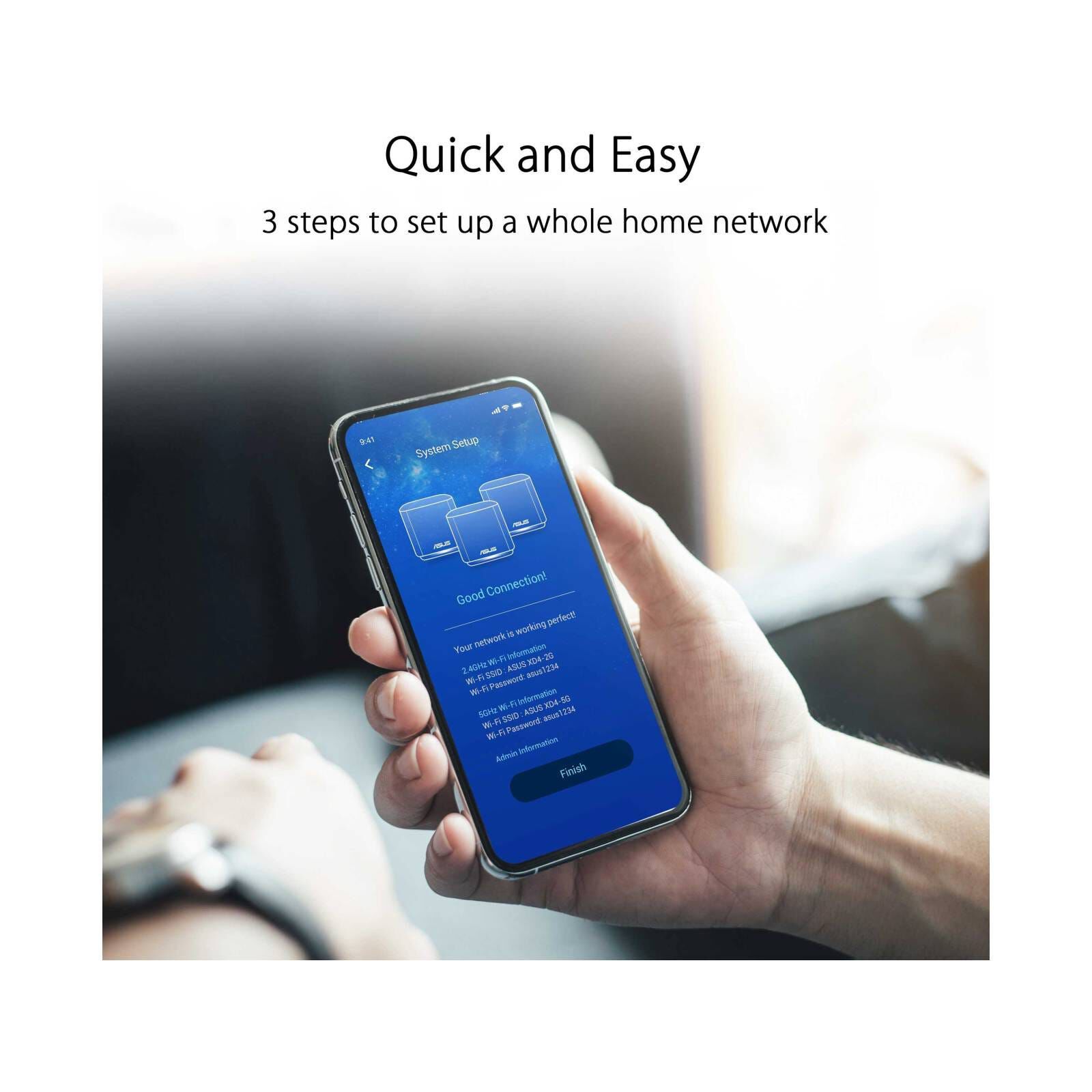 ASUS Ax3000 Dual-band Wifi6 Mesh System 3 Pack - Black XD5 B-3-PK-image 2