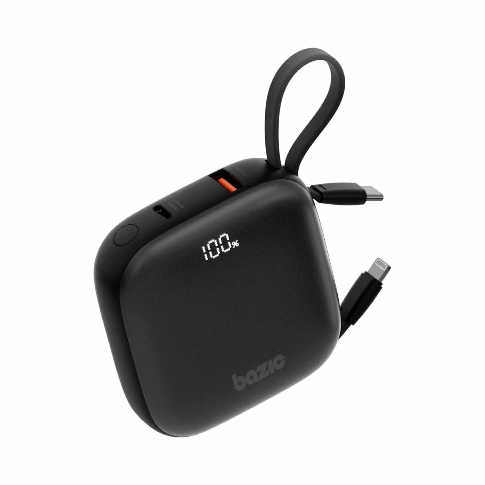 ENERGEA 3 In 1 10000mah Powerbank With Built-in Usb-c And Lightning Cable Truffle GPW-FUSN-BLK BAZIC GOPOWER FUSION-image 1