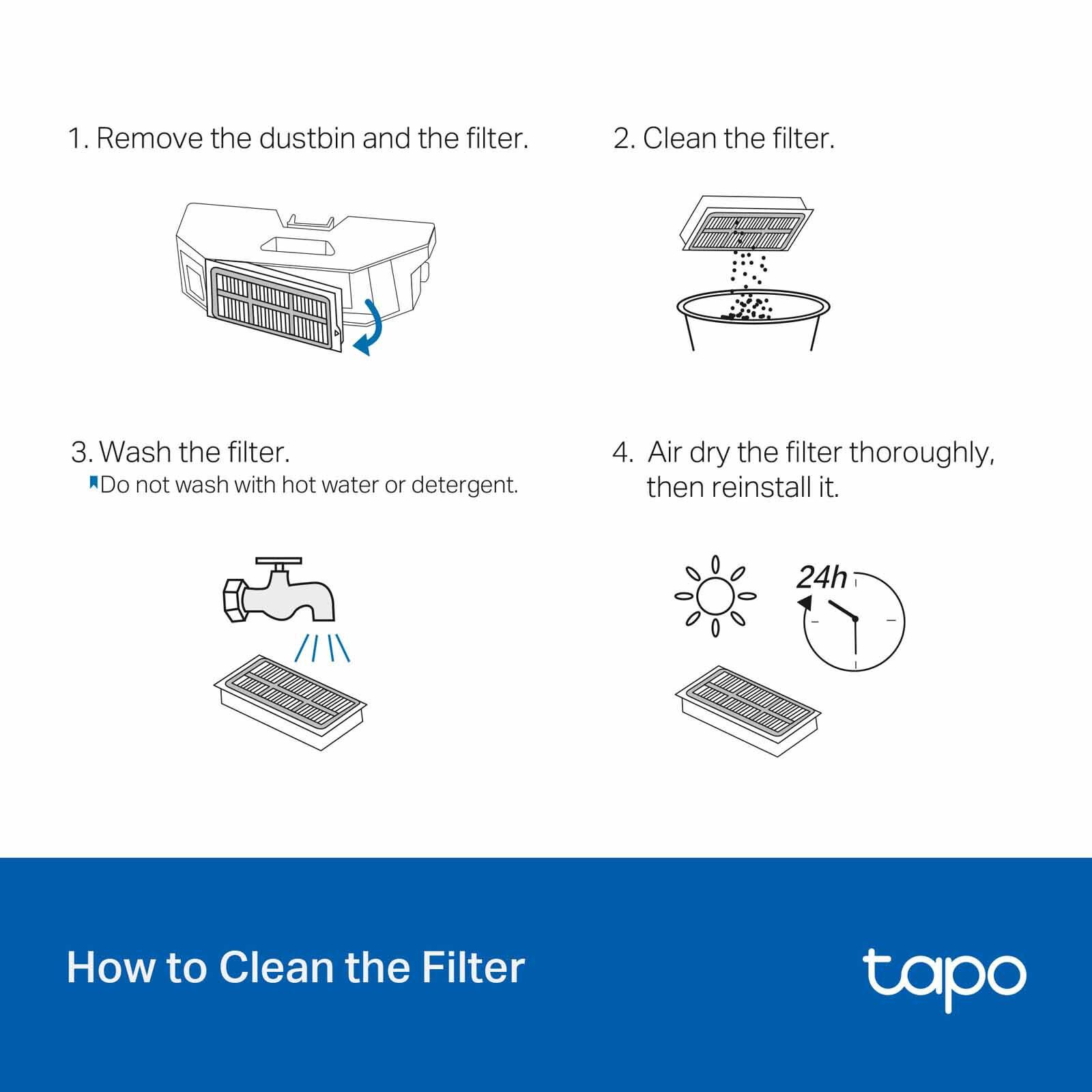 TP LINK Tapo Robot Vacuum Washable Hepa Filter - For Rv50 Pro Omni TAPO RVA520-image 4