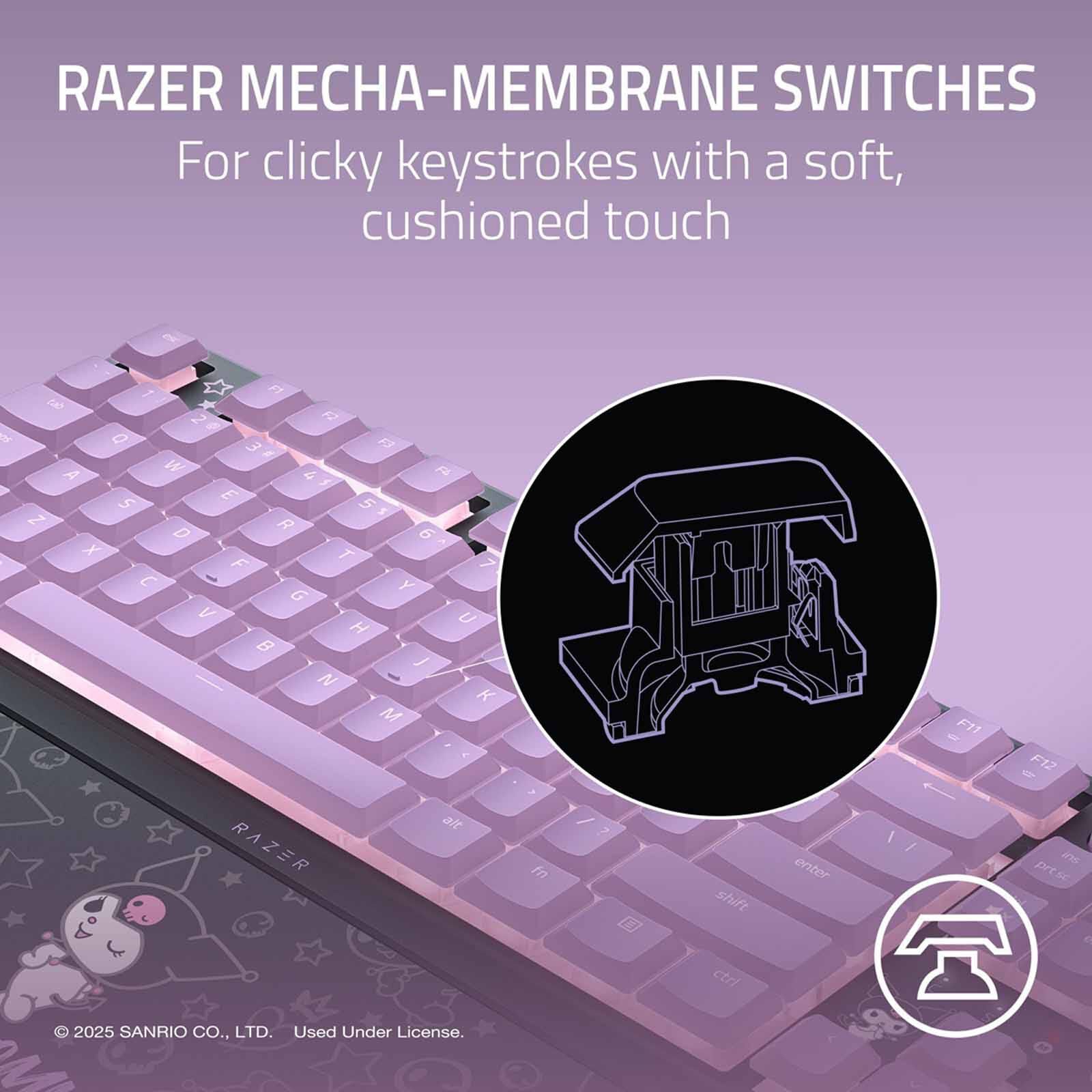 RAZER Ornata V3 Tenkeyless - Low Profile Gaming Keyboard - Us Layout - Kuromi Edition - Frml Packaging RZ03-04882000-R3M1-image 7