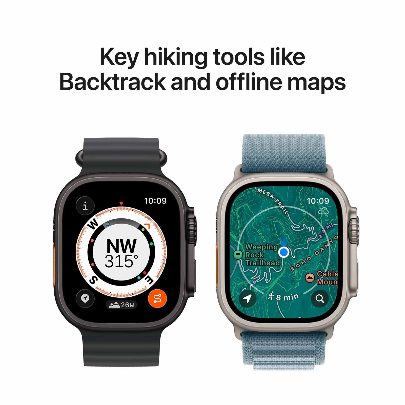 APPLE Watch Ultra 3 Gps + Cellular 49mm Natural Titanium Case With Blue/bright Blue Trail Loop - S/m MEWR4X/A-image 5