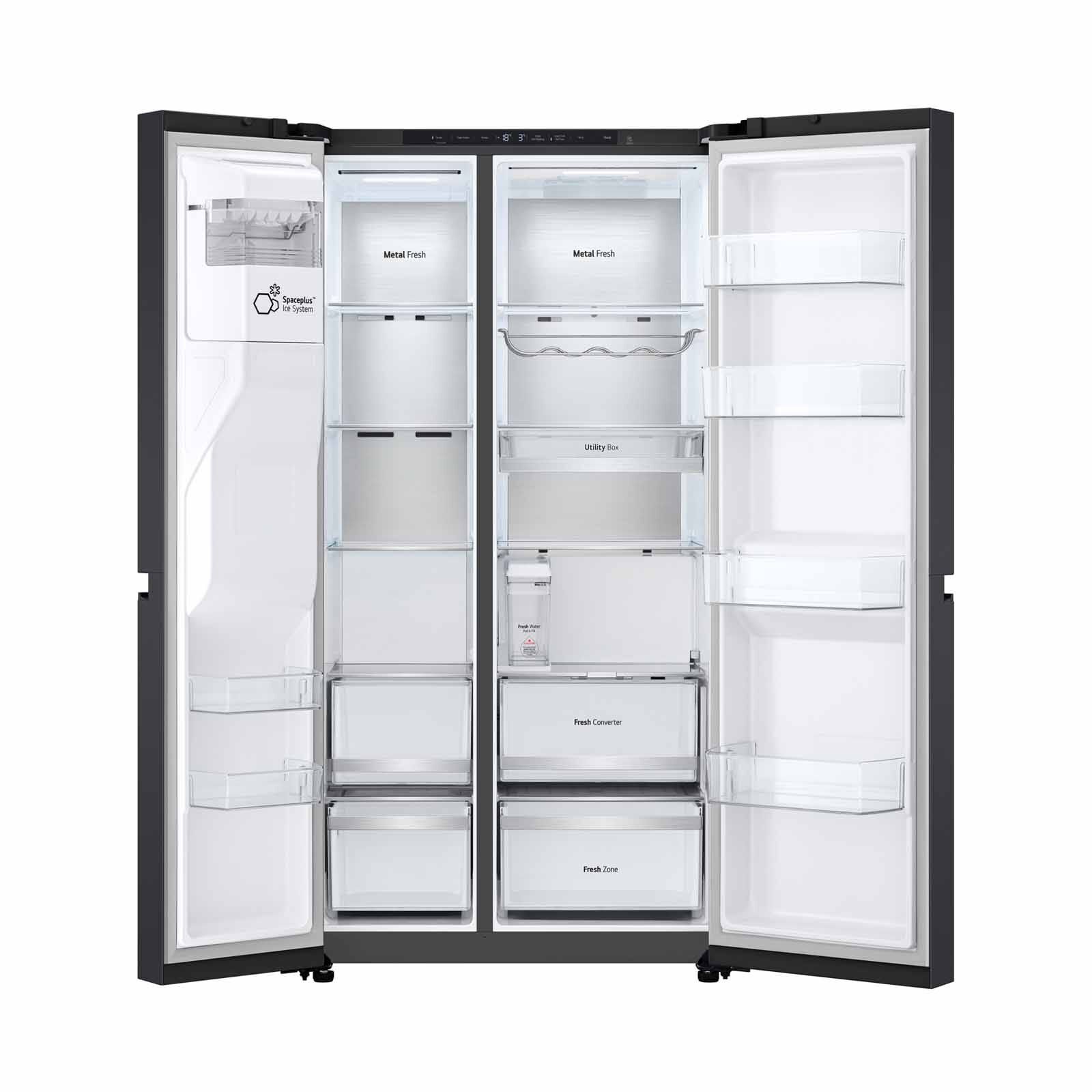 LG Side By Side Fridge - Essence Black Steel (623l) GS-L6104EV-image 3