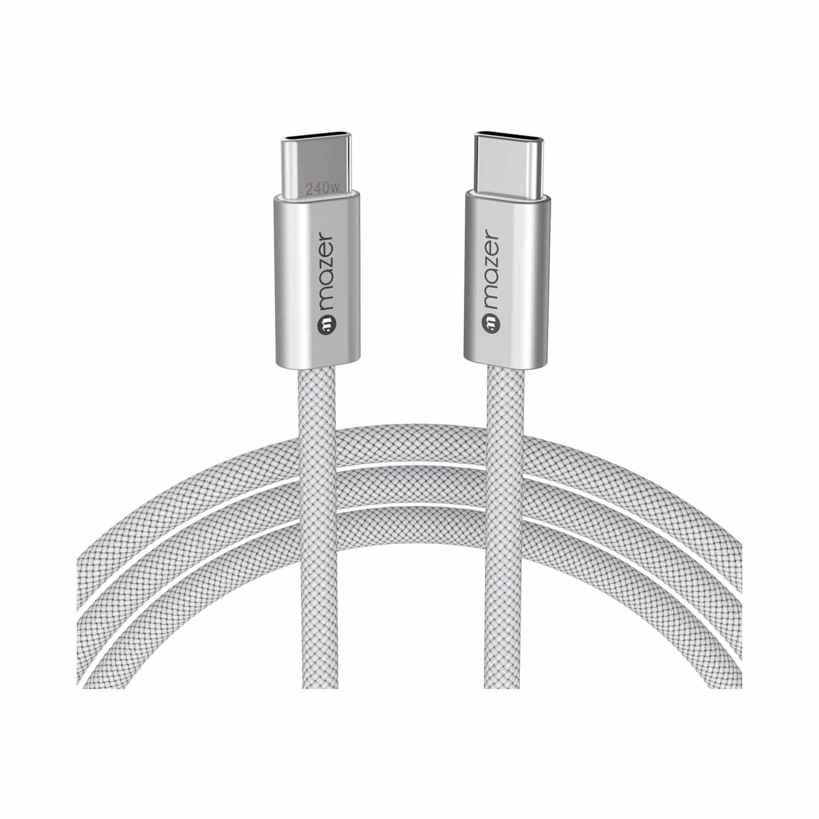 MAZER Infinitelink Flex2 240w/1m Usb-c Braided Cable-white M-FLEX2-C1M-WH-image 1