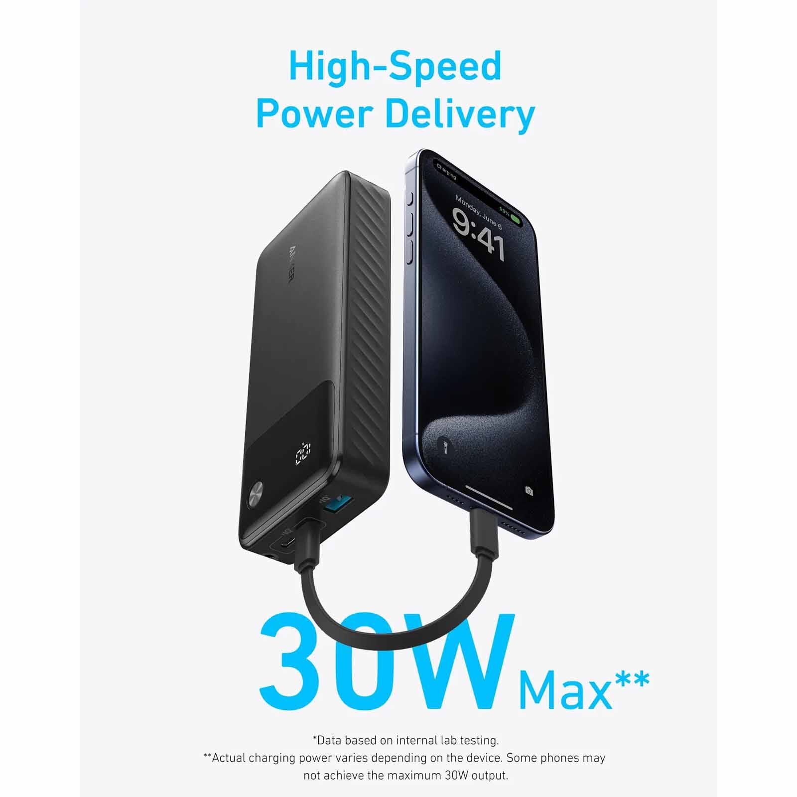 ANKER Powerbank Powercore 20k 30w With Usb C Cable Black A1384H11-image 2