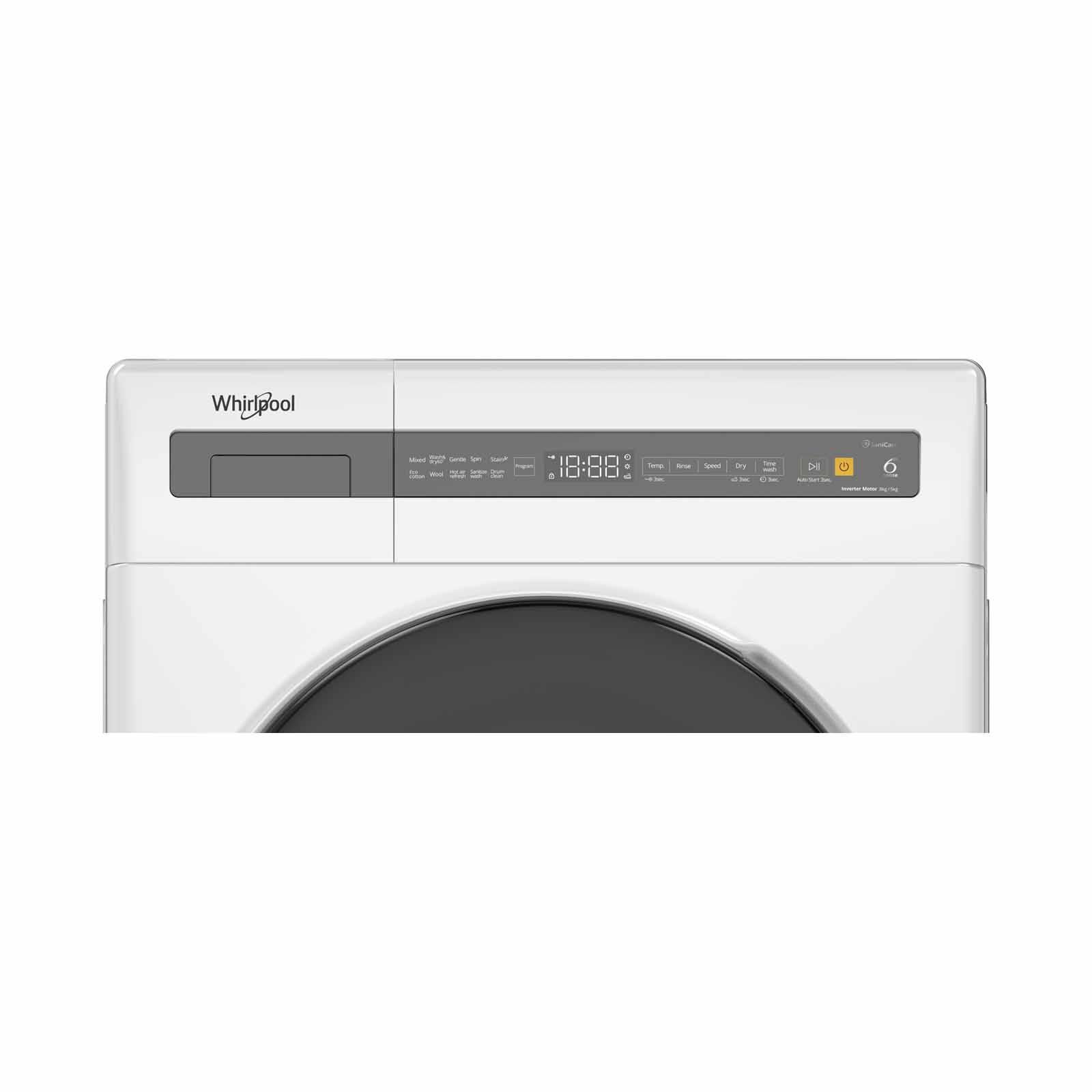 WHIRLPOOL Front Load Washer/dryer (8.5kg/6kg) WWEB85602GW-image 4