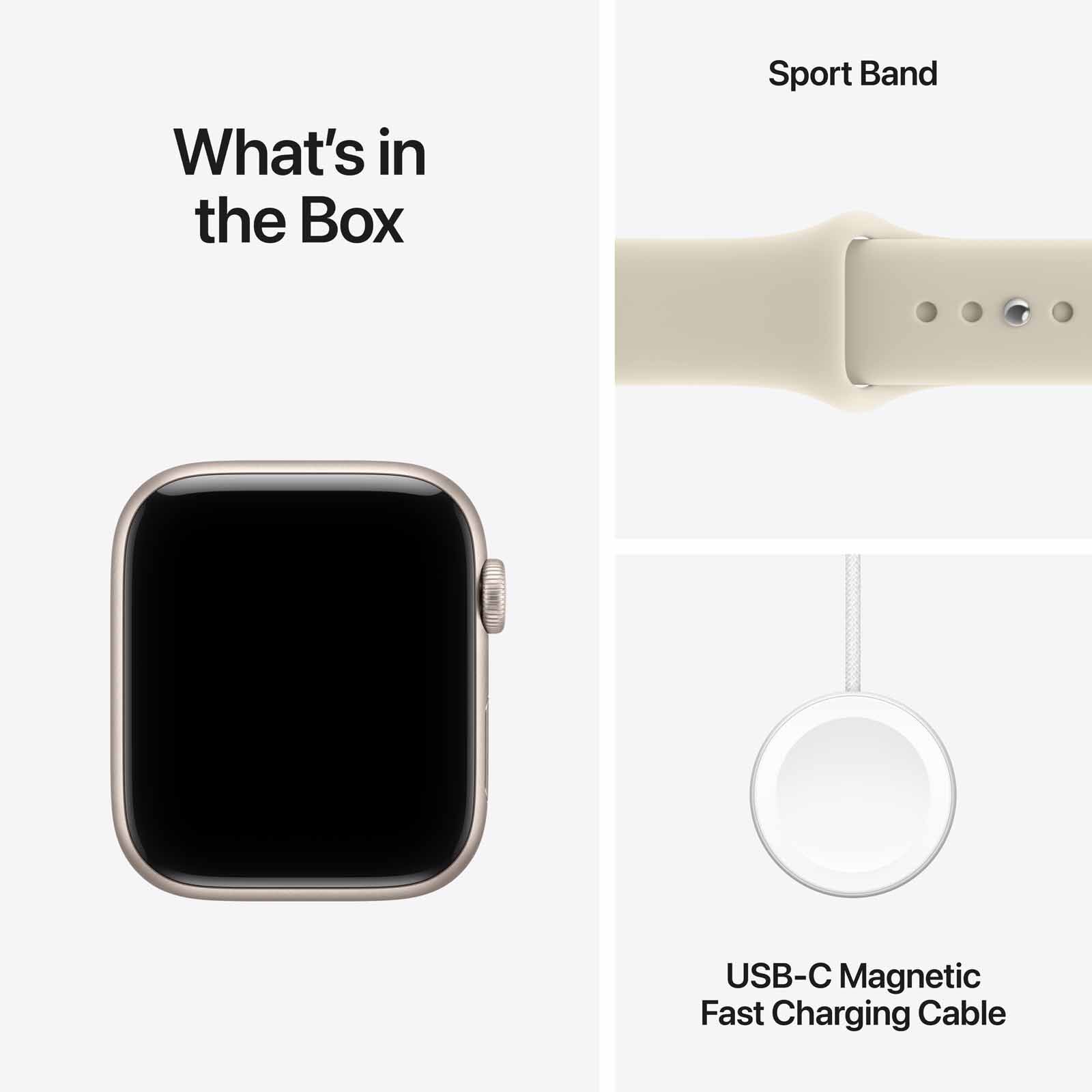 APPLE Watch Se 3 Gps + Cellular 44mm Starlight Aluminium Case With Sand Sport Band - S/m MJLL4X/A-image 3