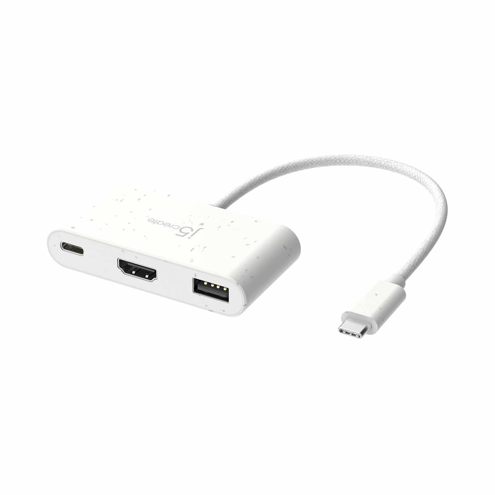J5CREATE Usb-c To Hdmi & Usb Type-a With Power Delivery (white) JCA379EW-image 1