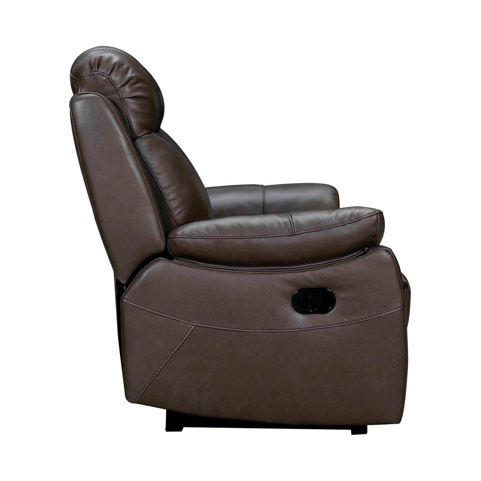 2rr-m Seater (fl) Dk Mocha Full Leather Recliner Sofa DRESDEN-image 4