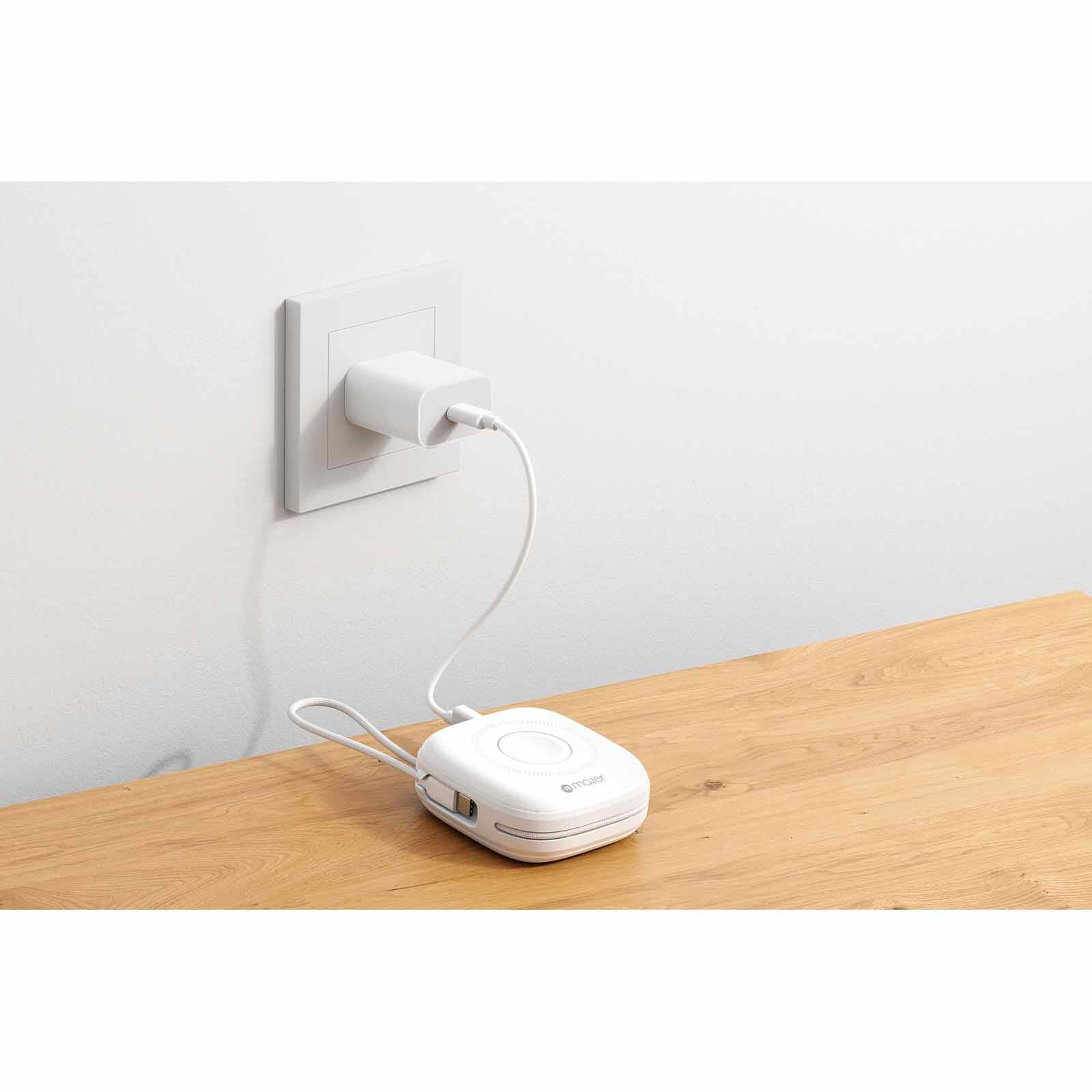 MAZER 10,000mah Qi2 Compatible 15w With Built-in Usb-c+lightning Cables, Apple Watch, Pd20w, Power Bank-wh M-MAGLINK18I-WH-image 8