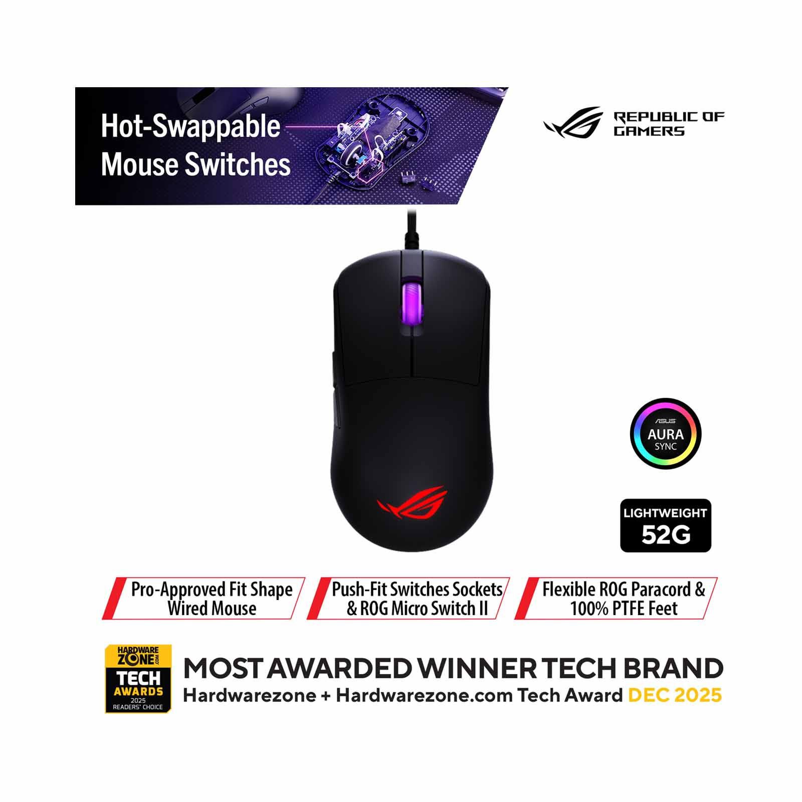 ASUS Rog Harpe Mini Core Wired Mouse P524 ROG HARPE MINI CORE-image 1