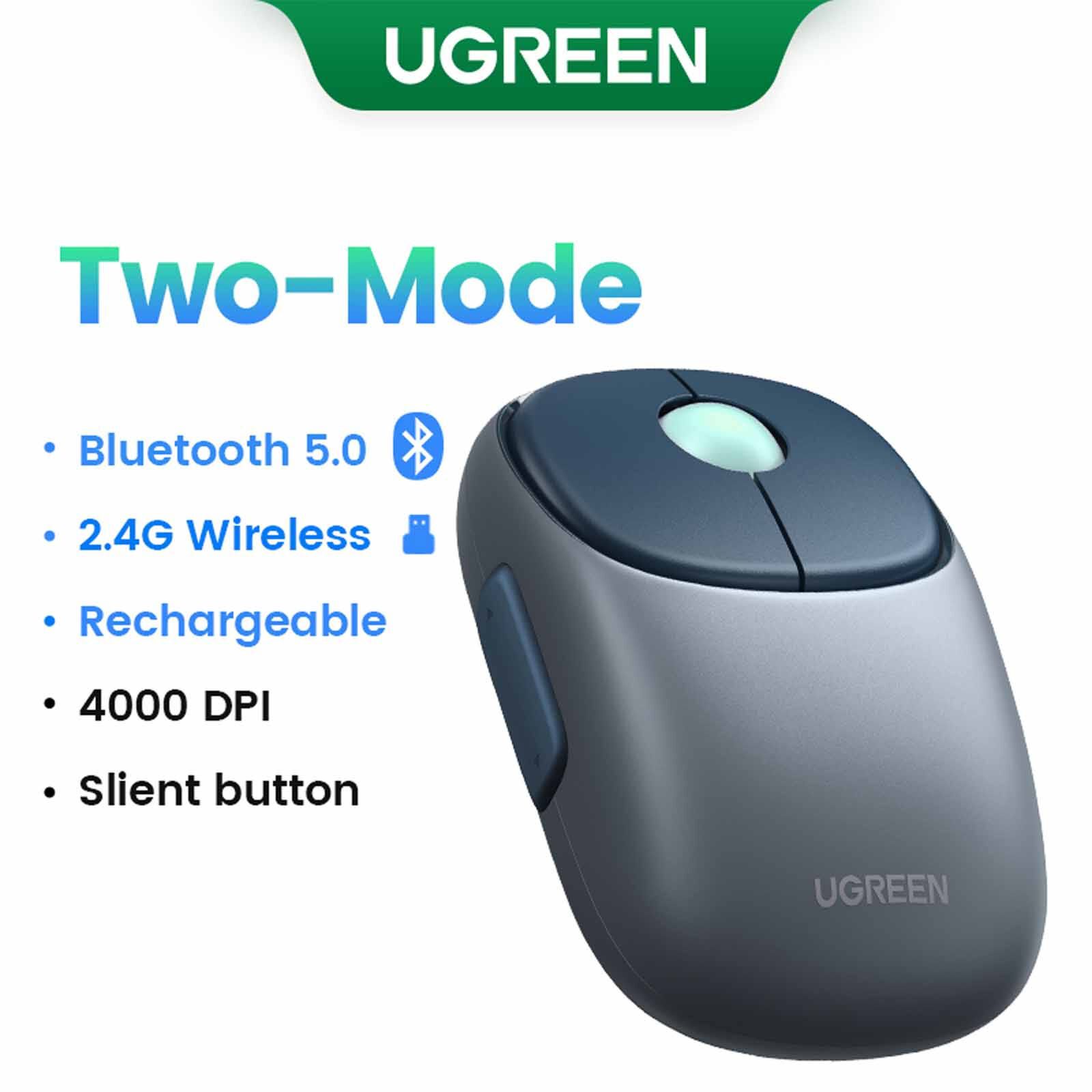 UGREEN 2.4ghz + Bluetooth 4000dpi Usb-c Rechargeable Mouse, Black 90538-image 2