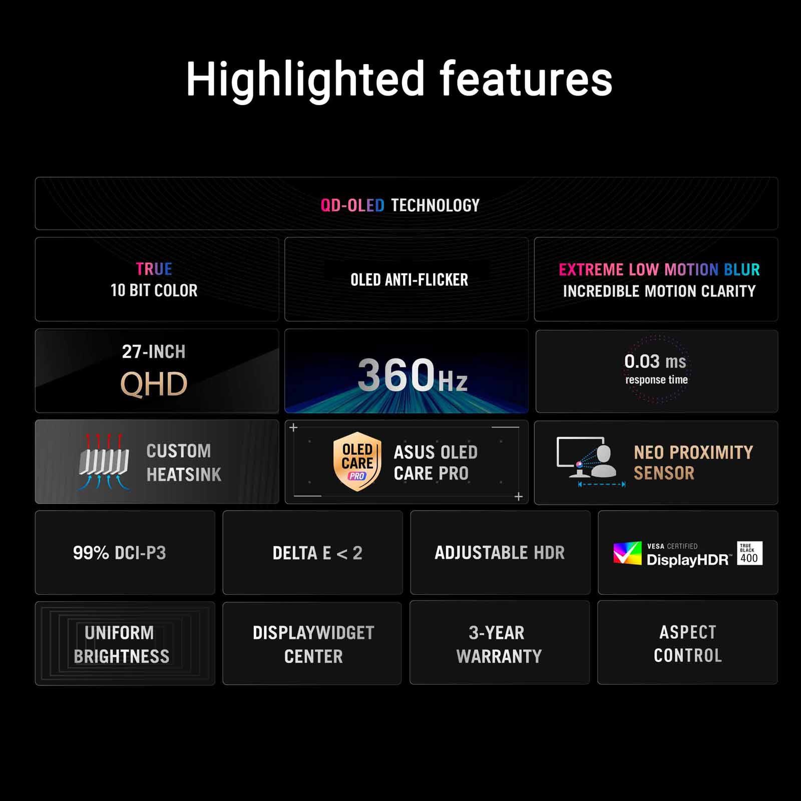 ASUS 26.5in Rog Strix Oled Qhd 360hz Gaming Monitor XG27AQDNG-image 4