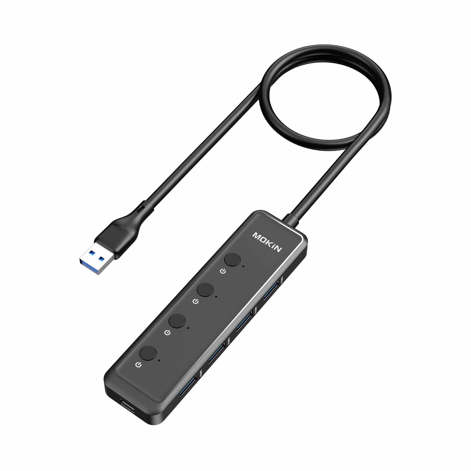 MOKIN 5 In 1 Usb A To 4*usb A3.0+usb-c Dc Hub MK-MOUC5708