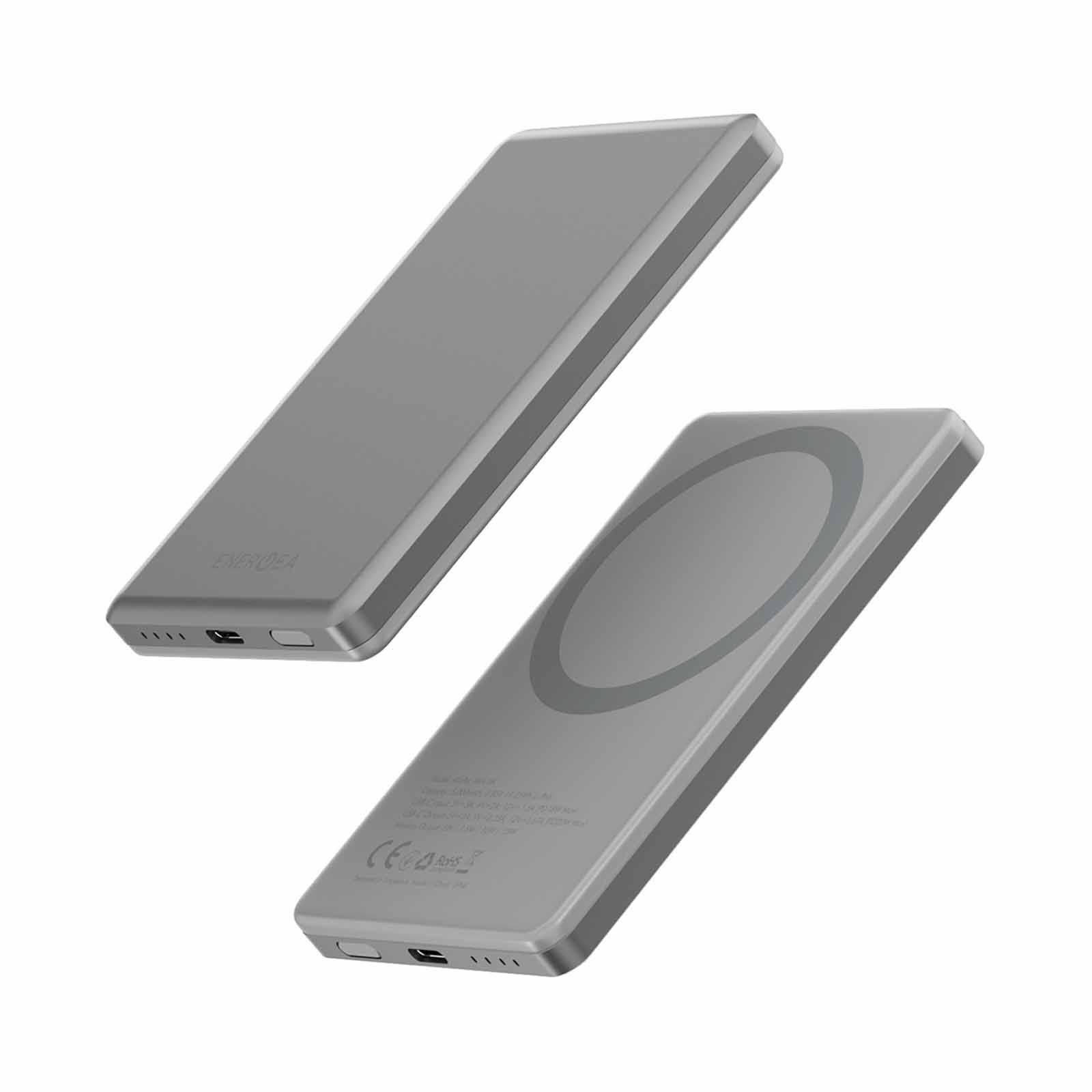 ENERGEA Alupac Mini 3c, 5000mah Mini Aluminium Magsafe Compatible Powerbank - Natural Titanium AP-MINI5K-NAT-3C-image 1