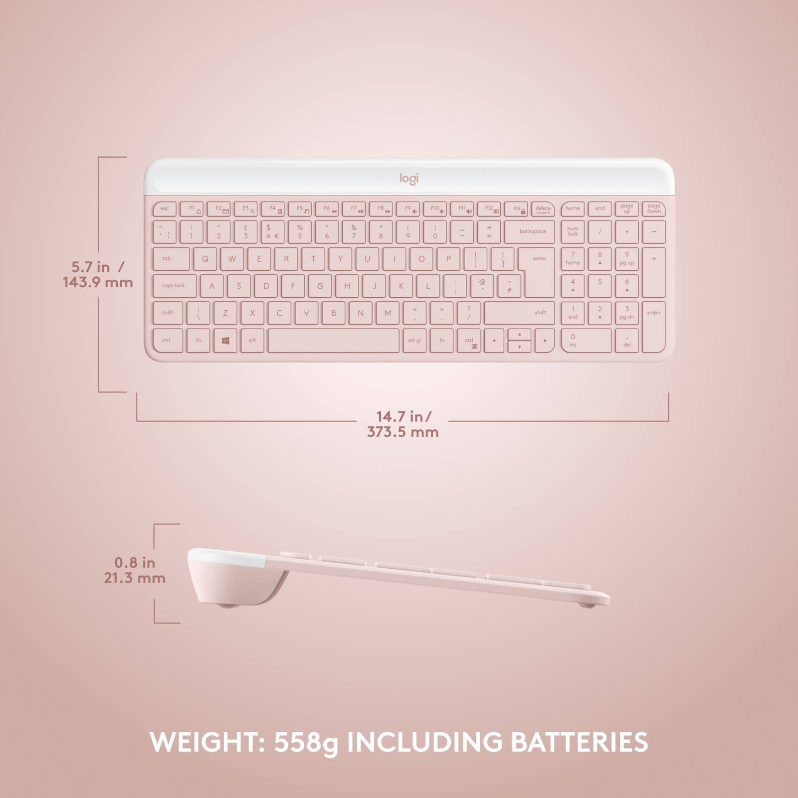LOGITECH Mk470 Wireless Slim Combo Rose (iy) 920-011326-image 8